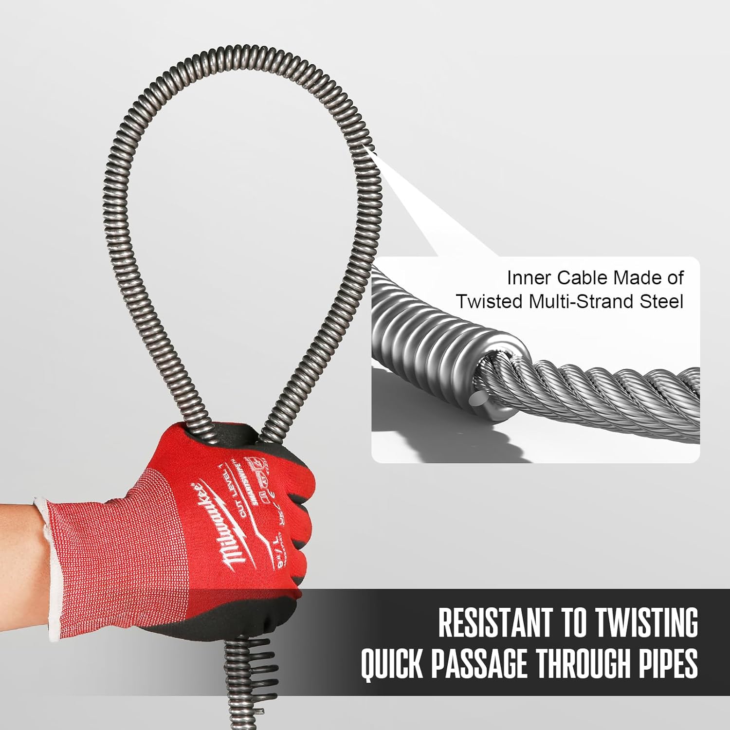 POPULO Auto Feed Drain Auger 50FT 12 Inch Electric