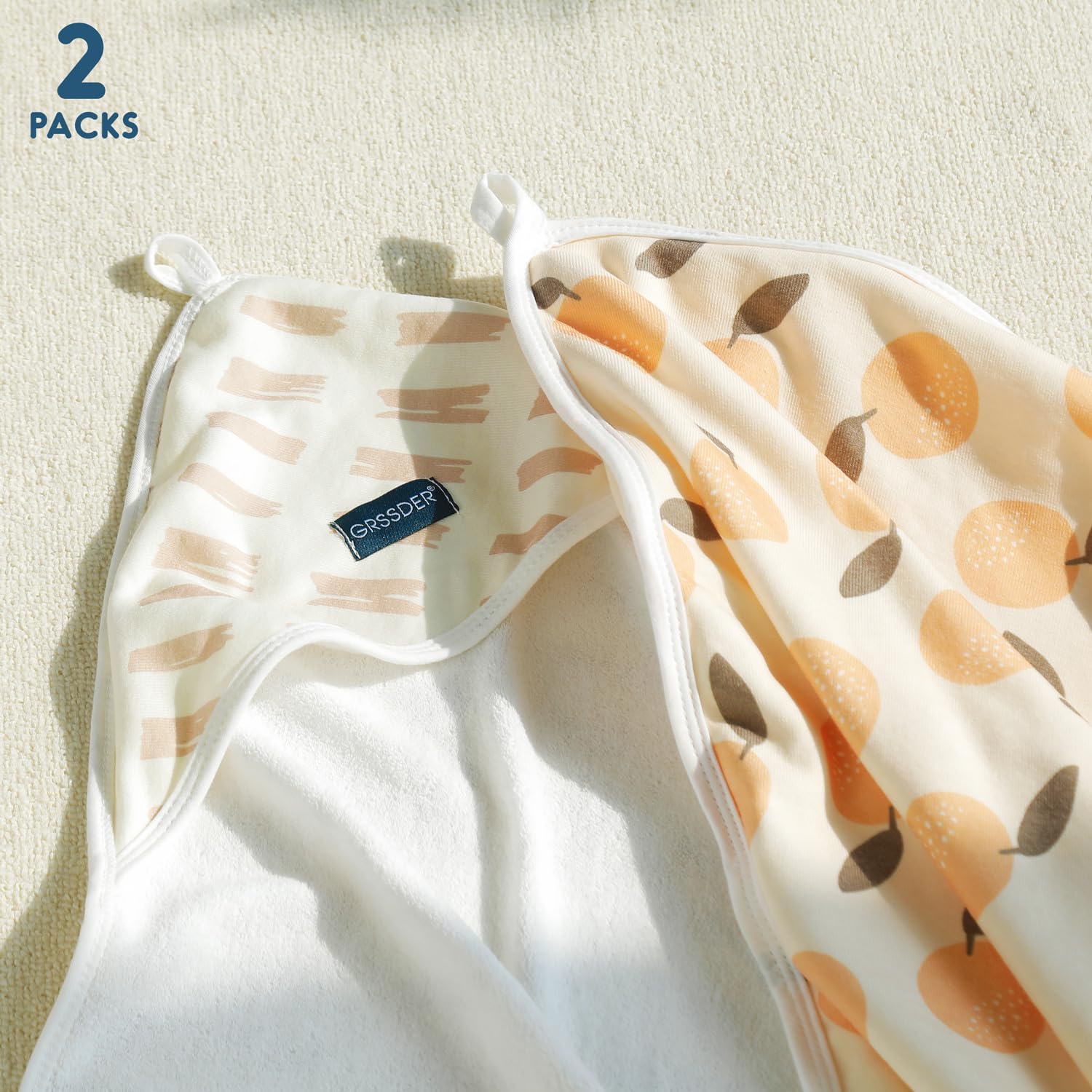 GRSSDER Baby Hooded Towel 2 Pack for Newborn 1