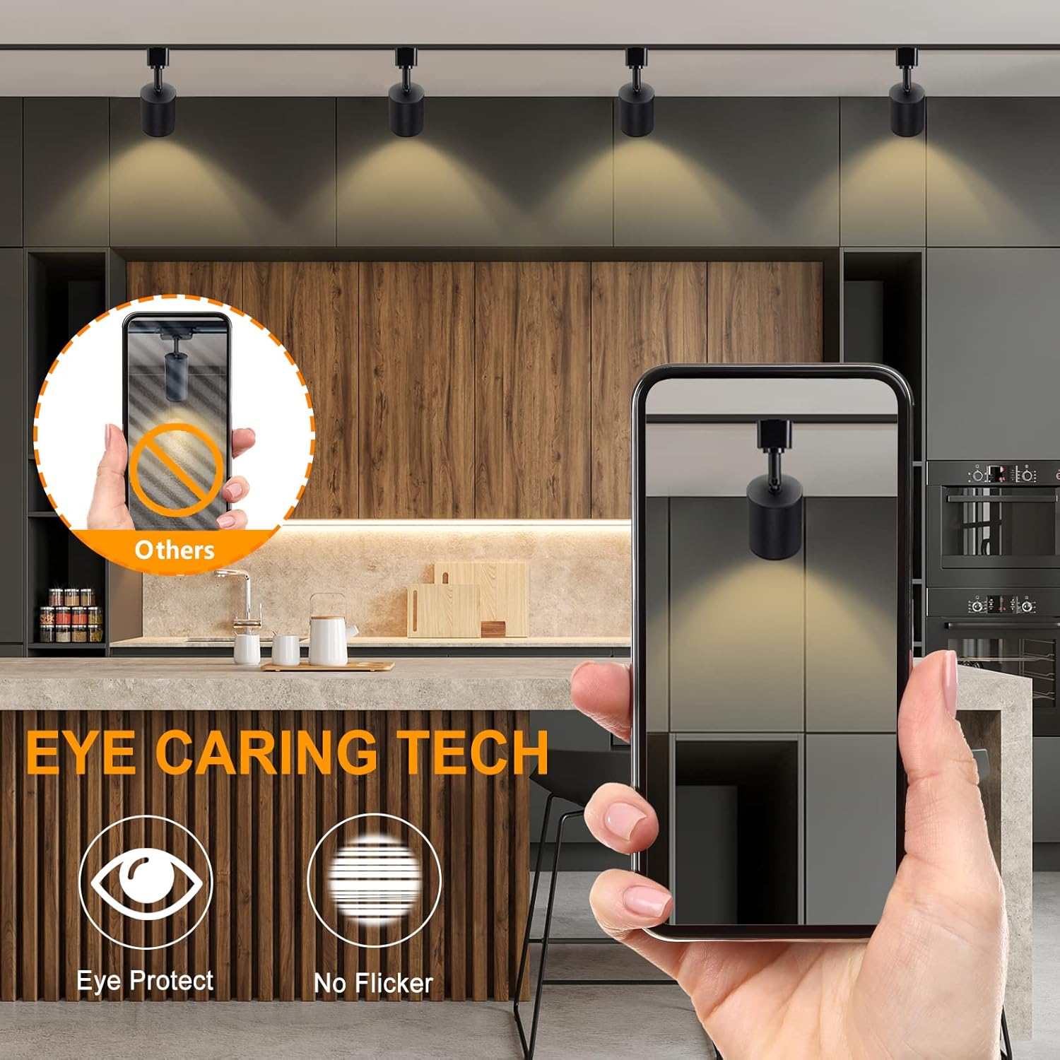 VANoopee 10W Dimmable LED Track Light Heads Black 8-Pack