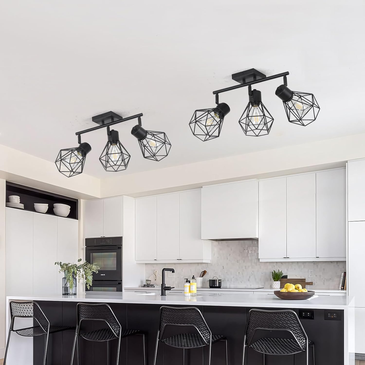 SEEBLEN 3 Light Track Ceiling Light Kit Black