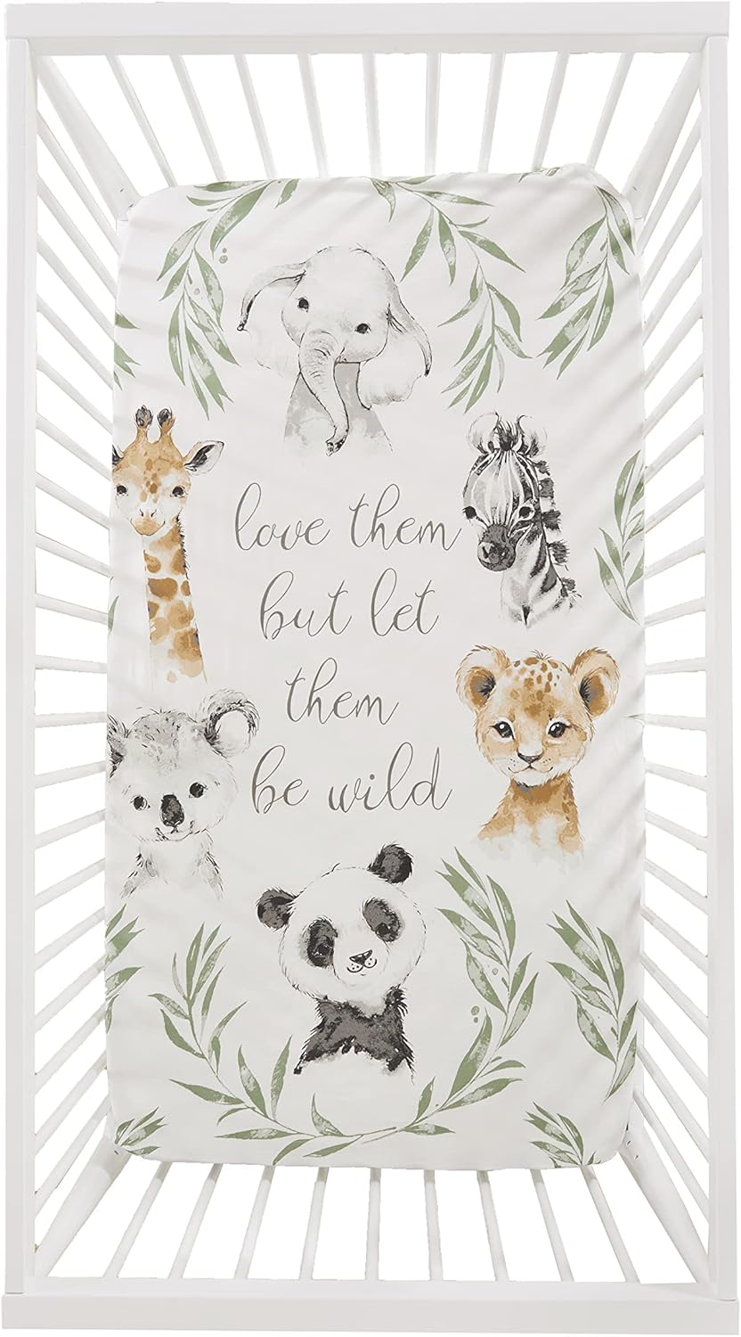 Levtex Baby - Mozambique Crib Fitted Sheet - Jungle Theme - 100 Cotton