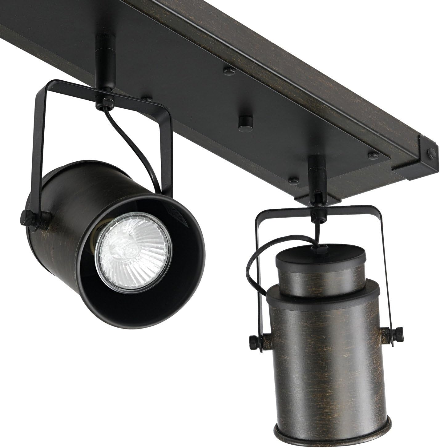 Globe Electric 3-Light Track Lighting with Dark Wood and Metal Finish