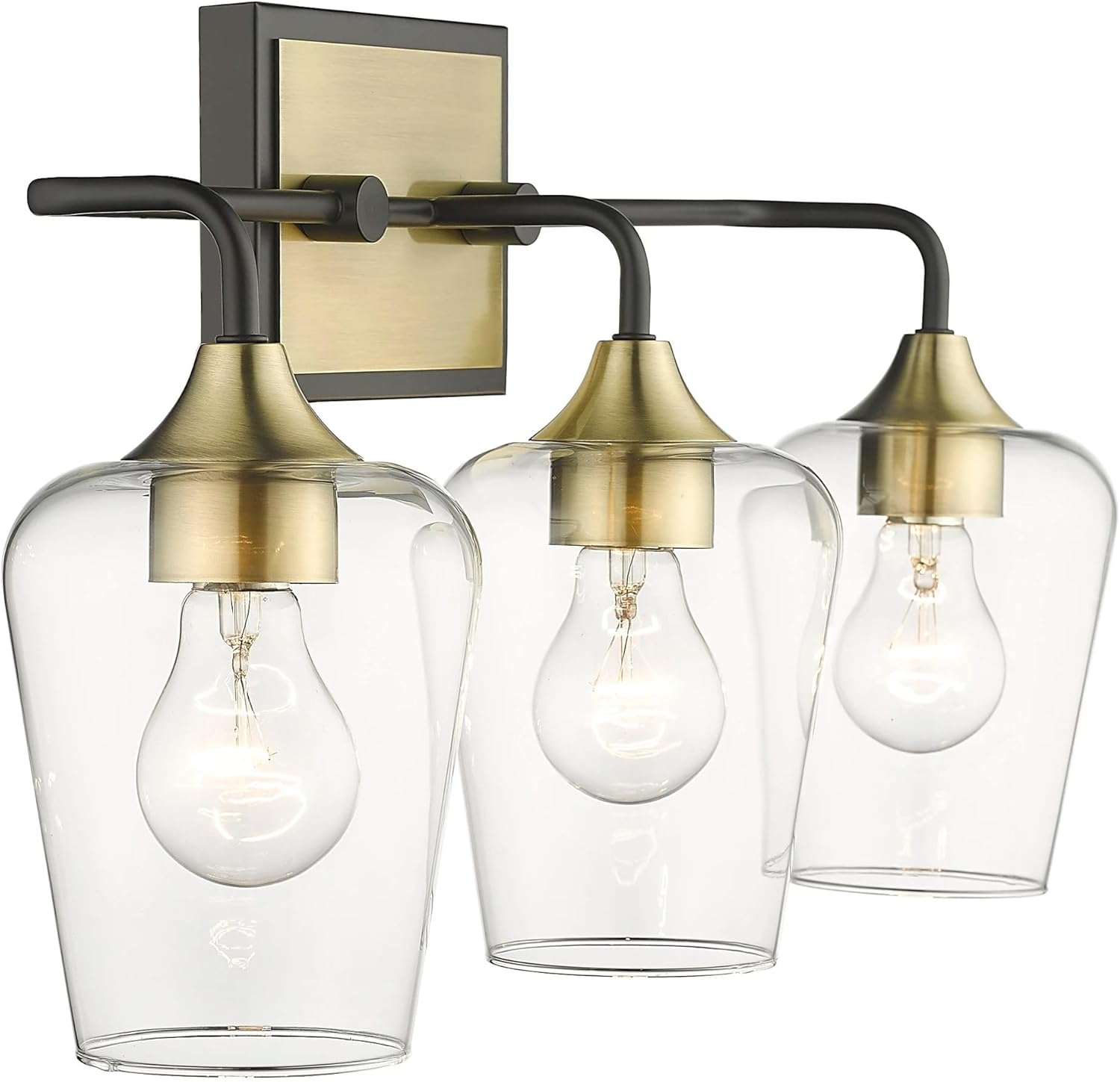 Gladys Steel Black Gold 3 Light Vanity Wall Sconce