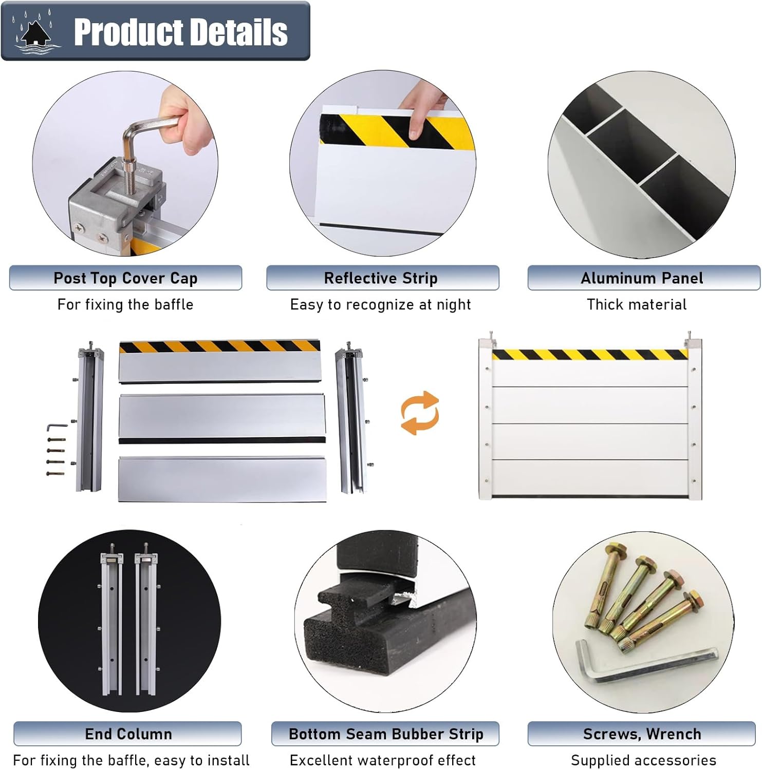 High Flood Control Baffle Detachable Flood Barriers for Outside 1