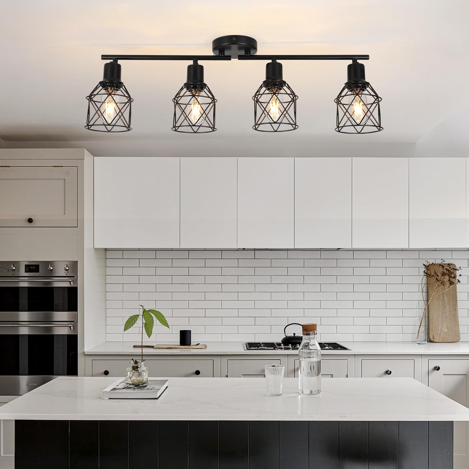 WILON 4-Light Track Ceiling Spot Light with Rotatable Arms and Industrial Design