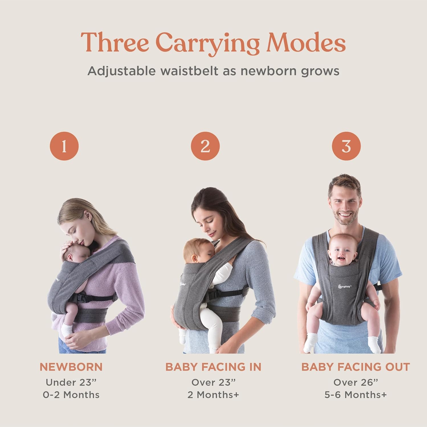 Ergobaby Embrace Cozy Newborn Baby Carrier Wrap Cream