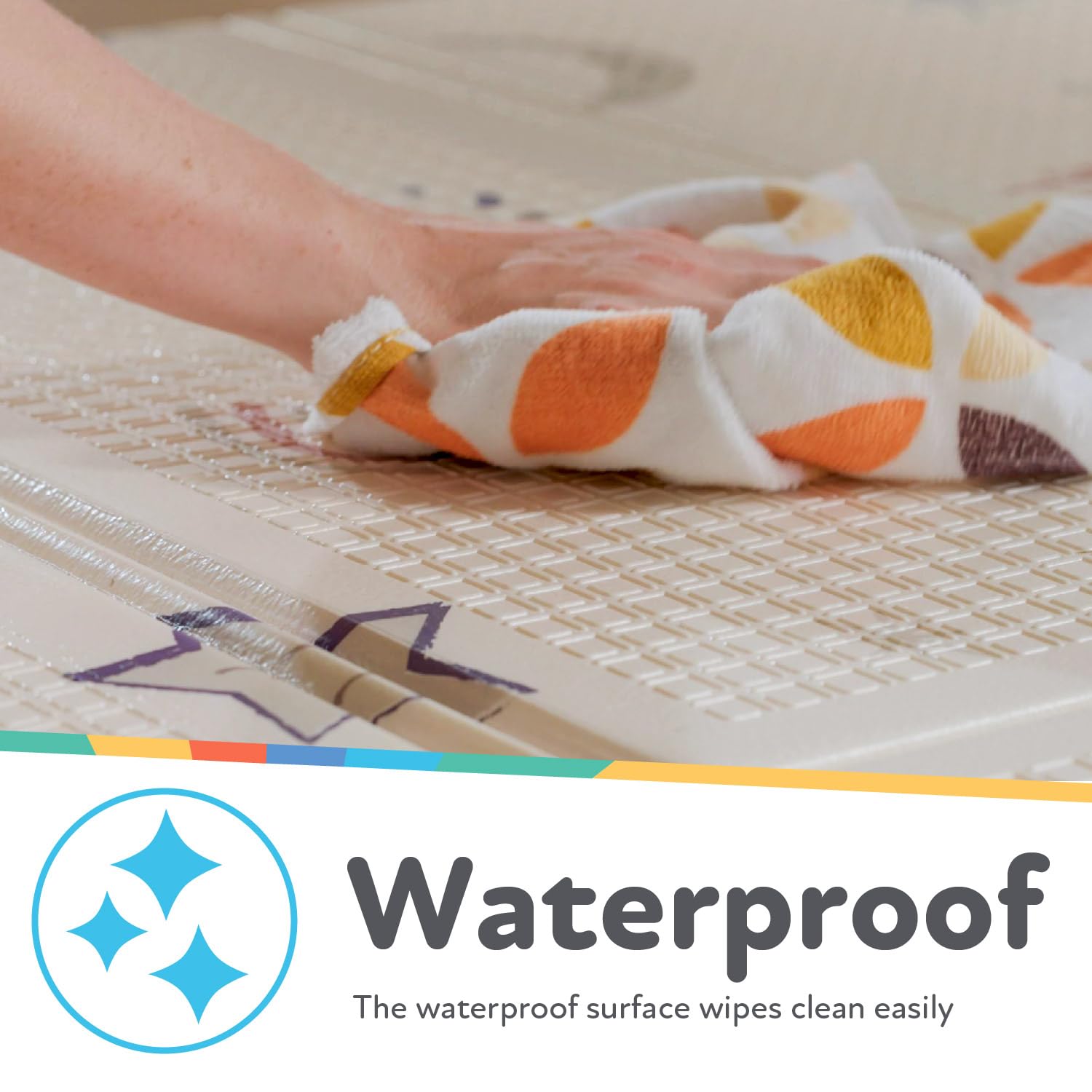 Nuby Reversible Play Mat - Soft Foam Foldable Lightweight