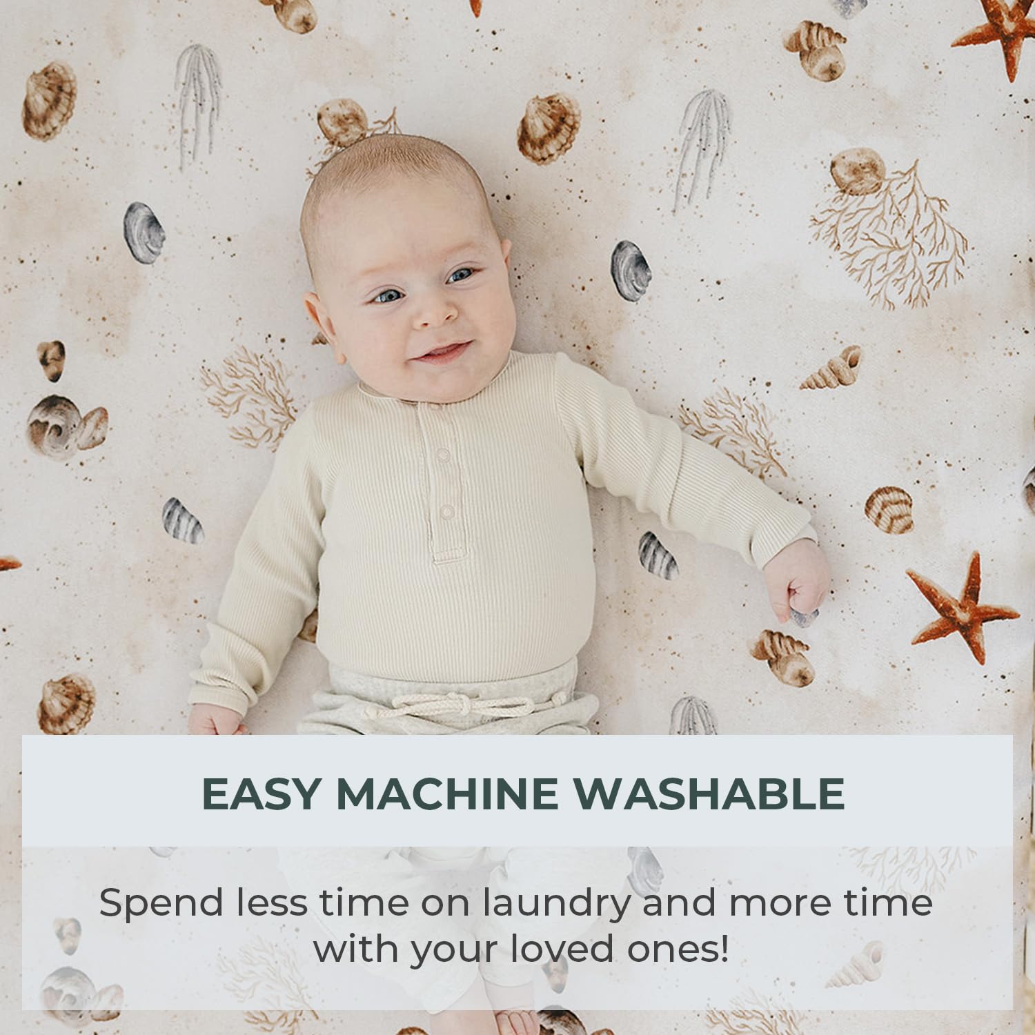 Pobibaby 2 Pack Ocean Crib Sheets for Baby Boy