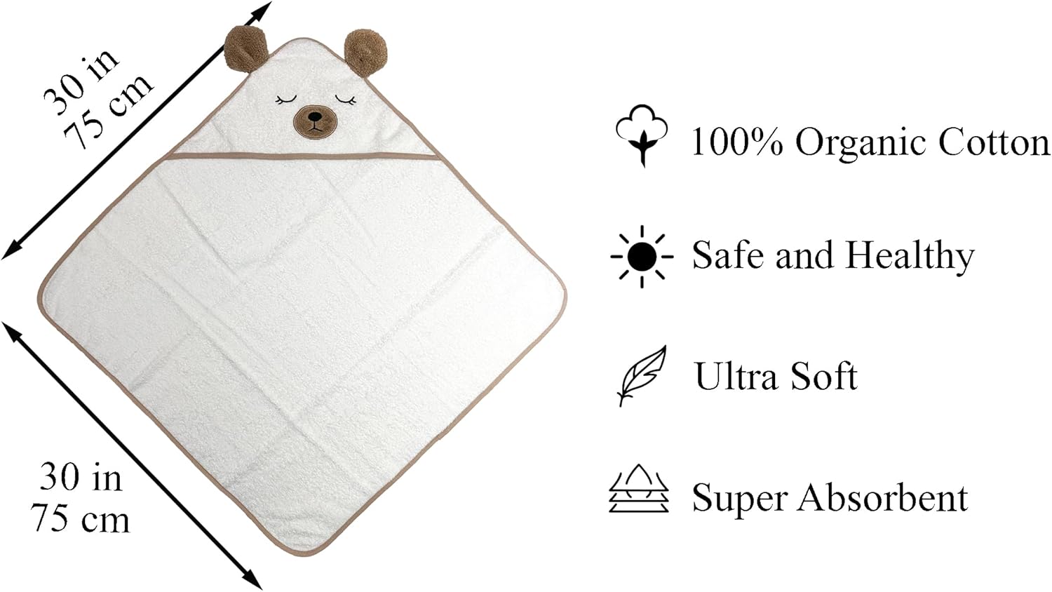 Midnight Warm Organic Bath Towel for Newborns Toddlers