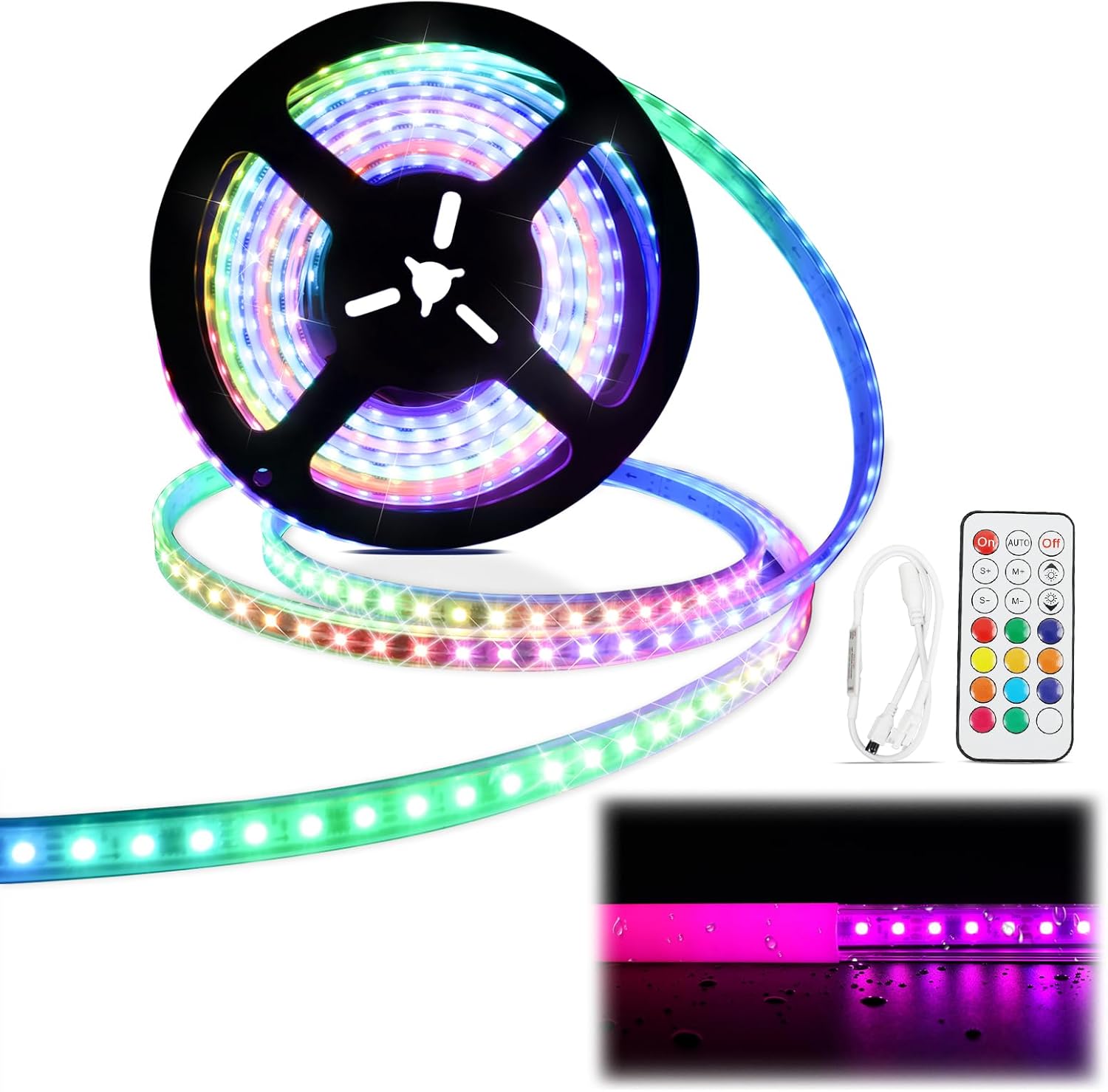 Muzata 164FT LED Strip Light Waterproof 96LEDsm