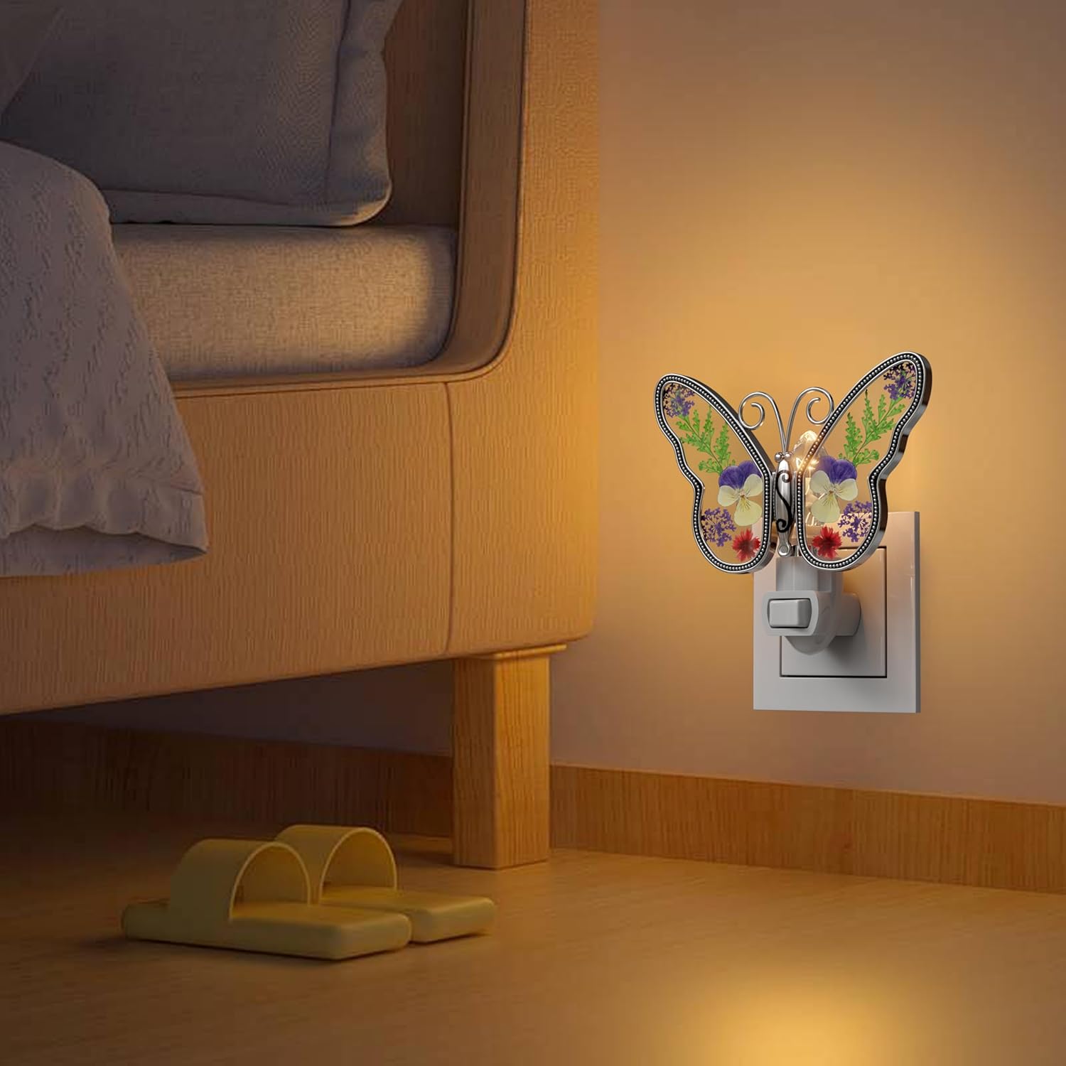KYBOSAM Butterfly Night Light Wall Plug-In Decor
