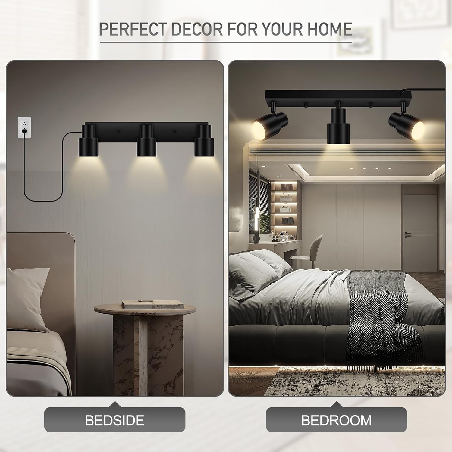 Bricosmocon 3 Light Black Track Lighting Ceiling Fixtures