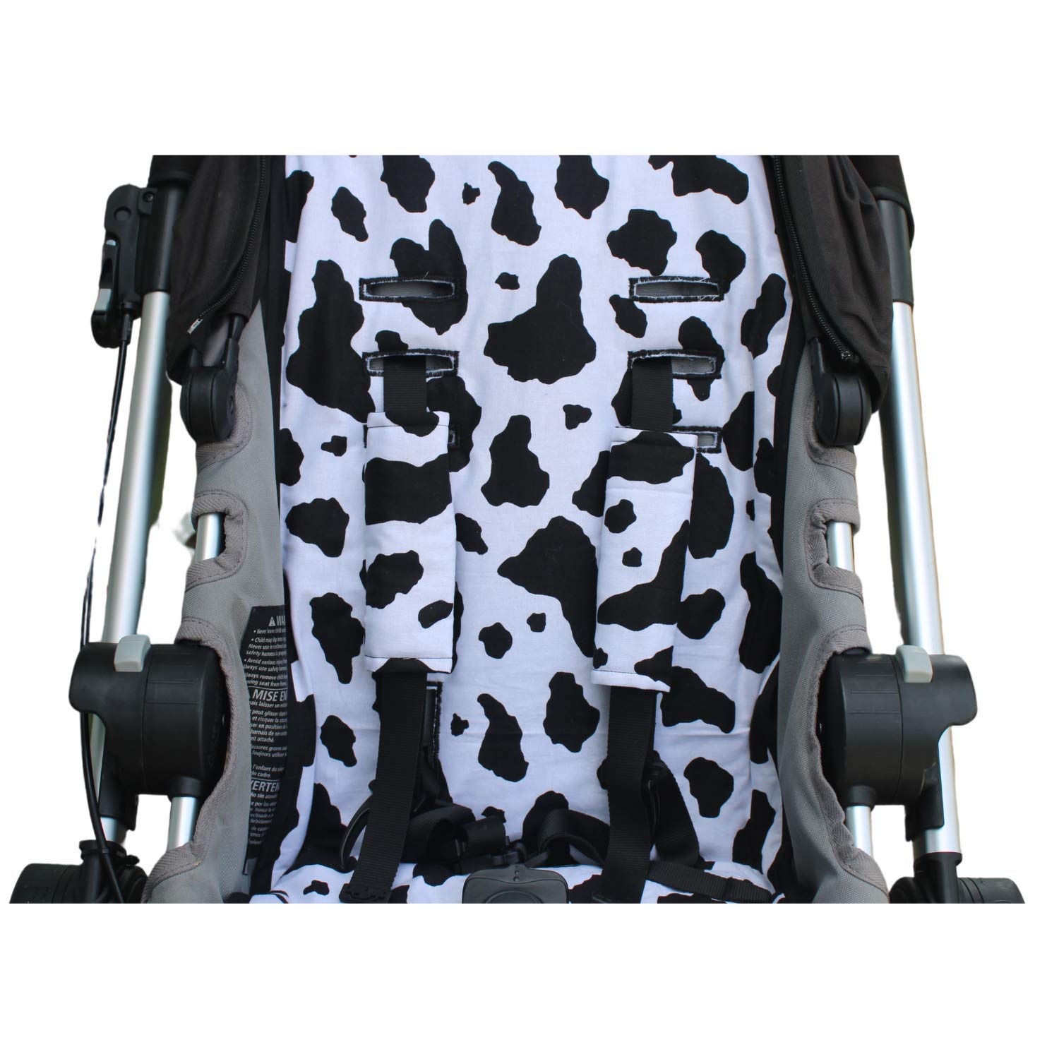 Handmade Stroller Liner with Black White Cow Print