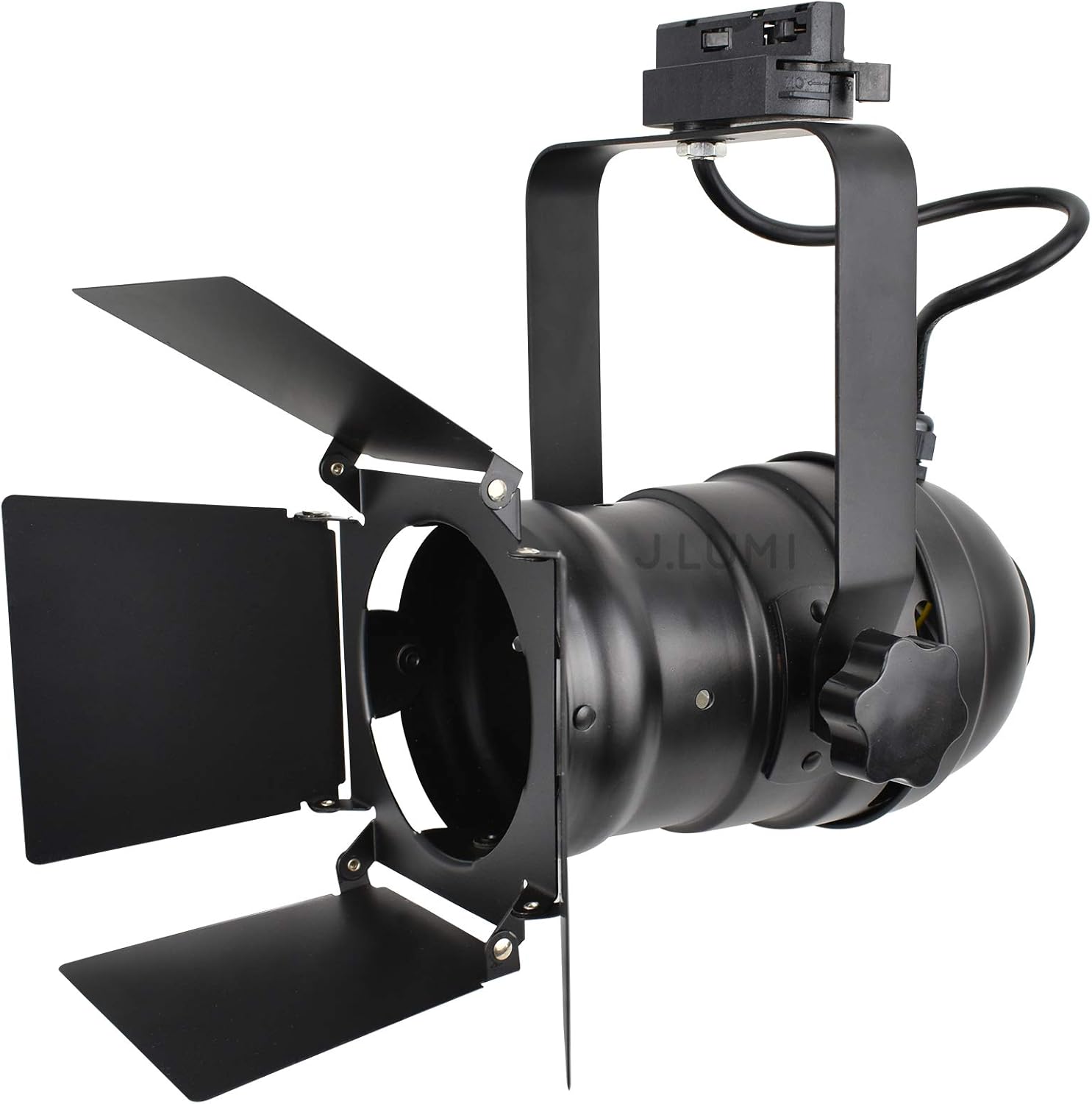 JLUMI TRK9000 Track Light Head with Flippers Black Frost Finish 1