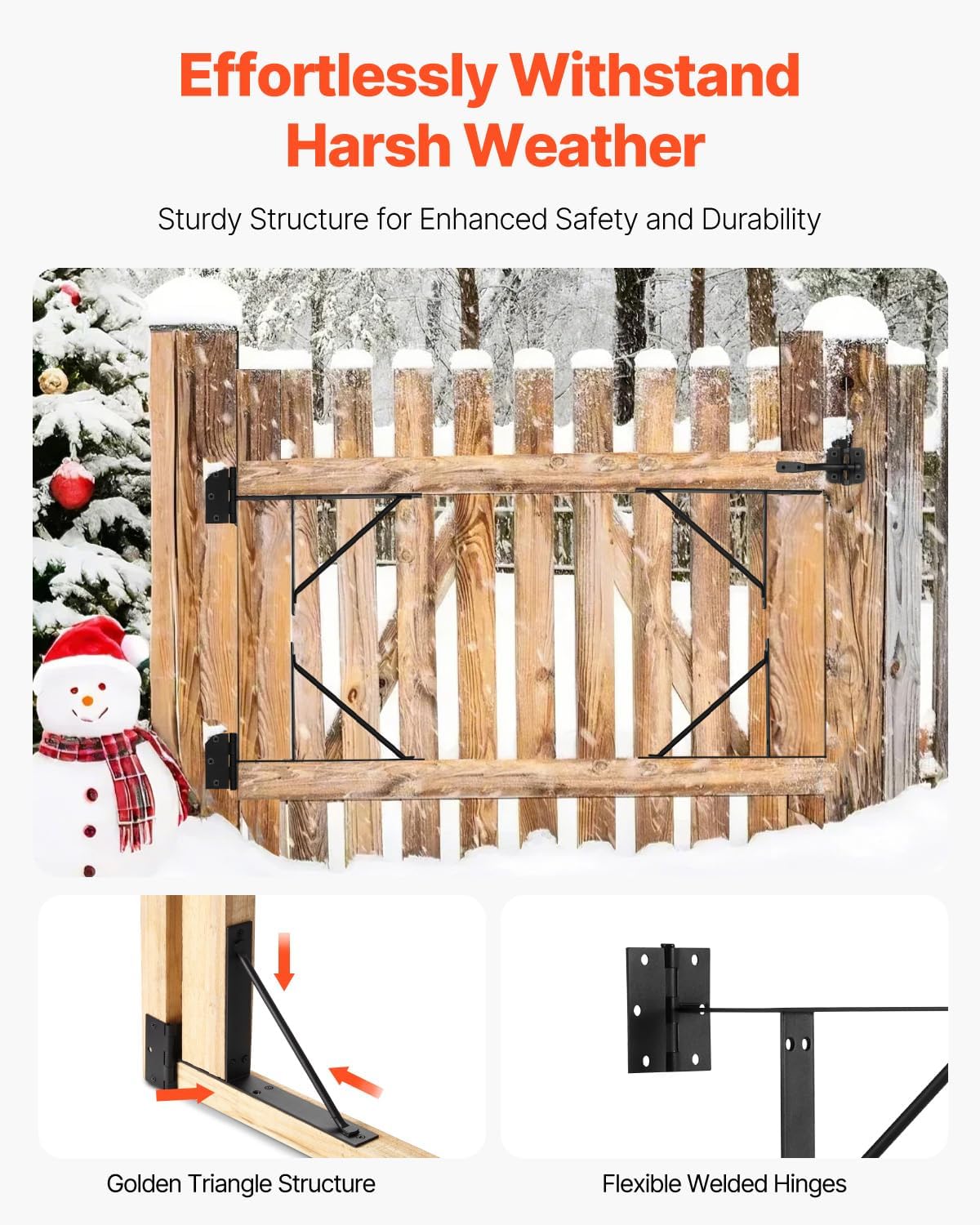 VEVOR Gate Corner Brace Bracket 2 Sets Black