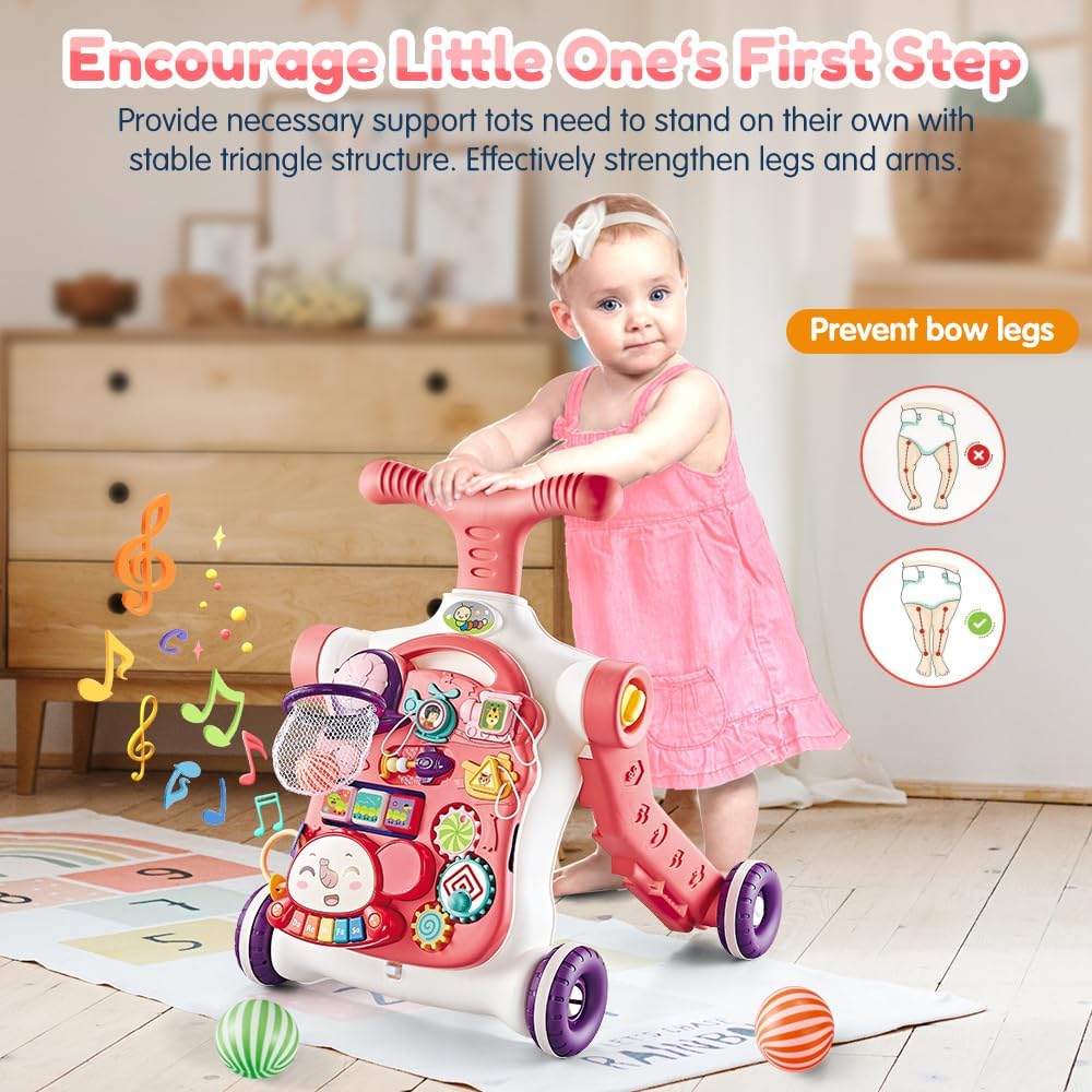 VATOS 5 in 1 Sit-to-Stand Learning Walker for Toddlers
