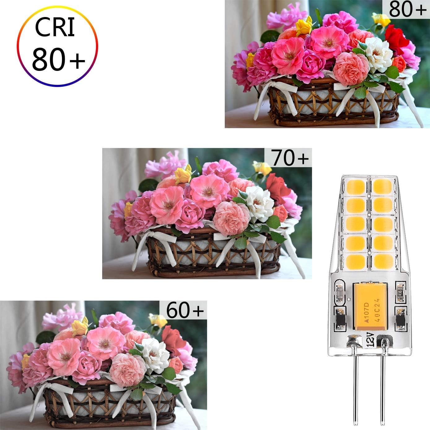 Lxcom Lighting G4 Mini LED Bulb 4 Pack 25W 3000K Warm White