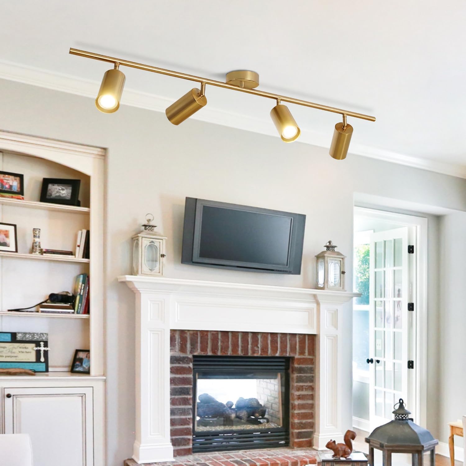 KCO 4-Light Gold LED Track Light Kit Brushed Brass