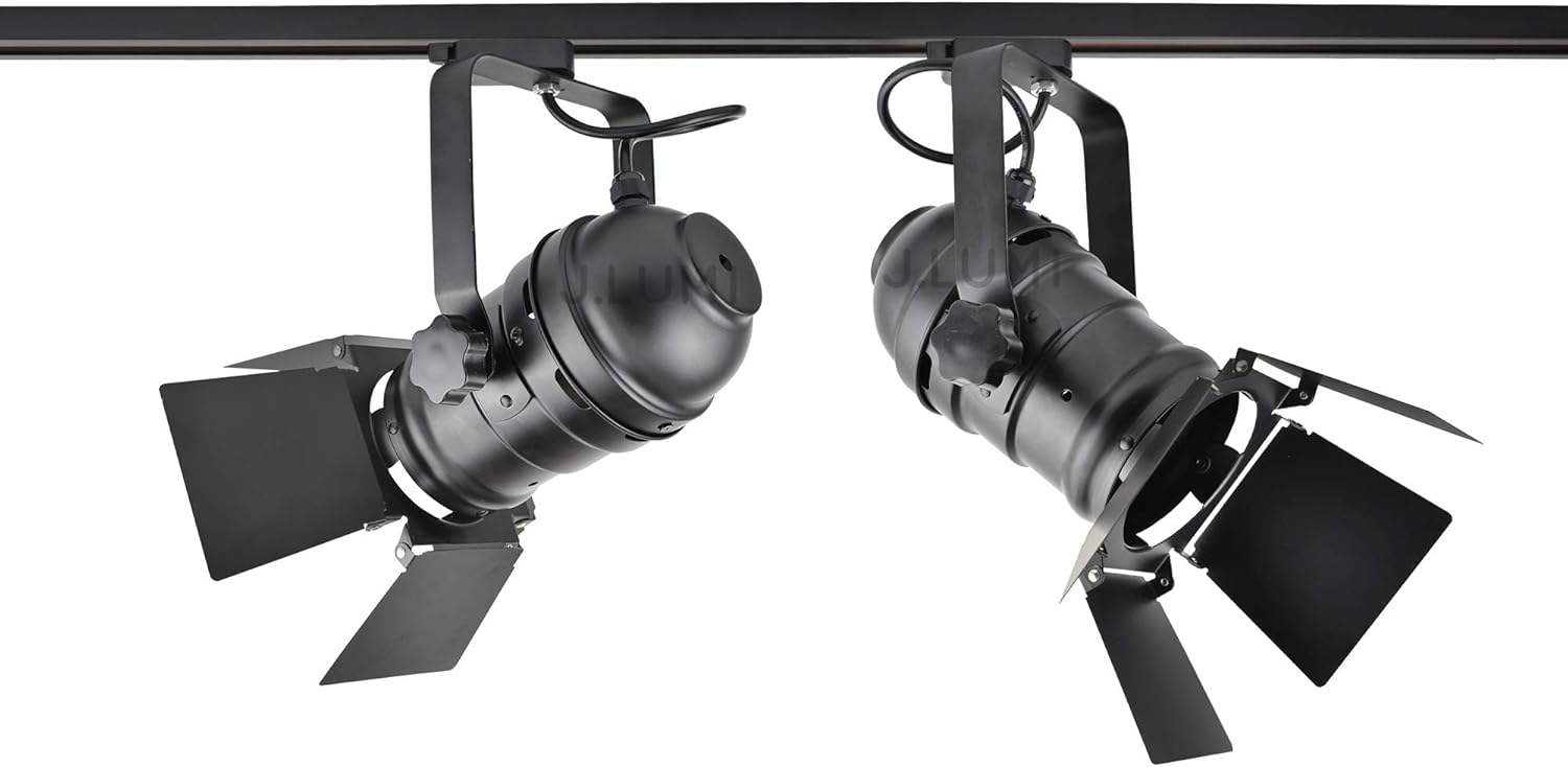 JLUMI TRK9000 Track Light Head with Flippers Black Frost Finish 1