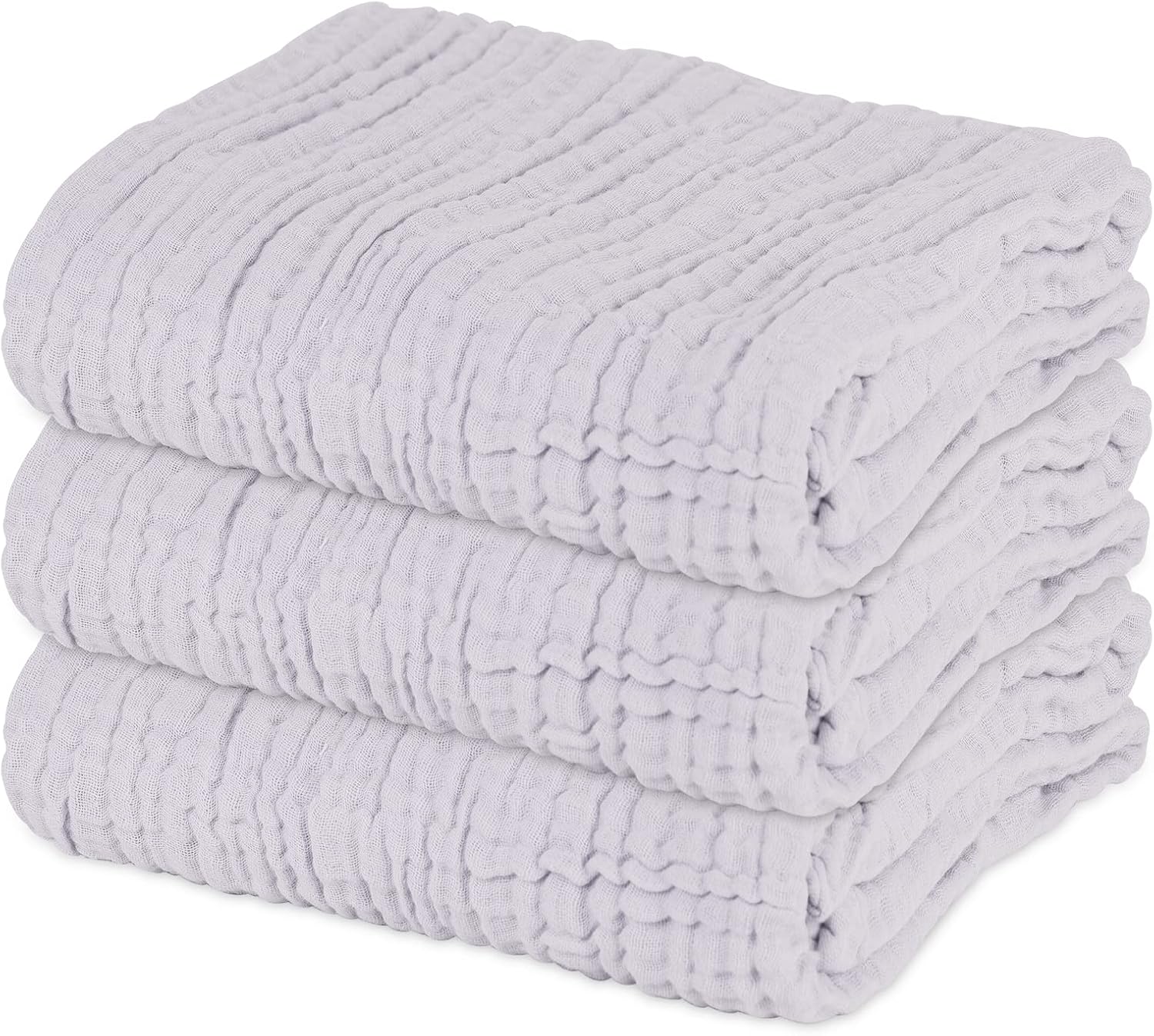 Asung 3 Pack Muslin Baby Towels 6 Layers Grey 1