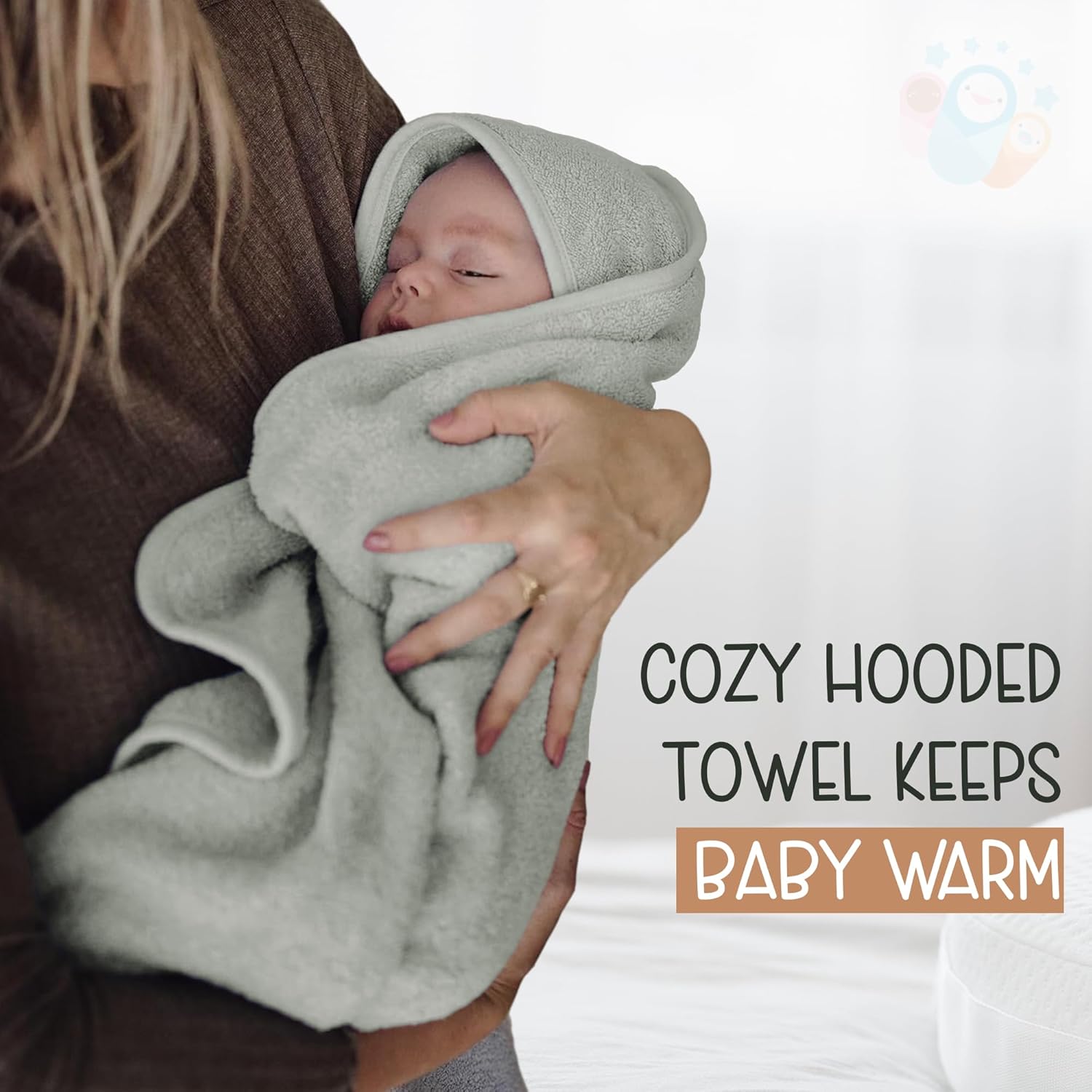 Infancie Organic Cotton Hooded Baby Towels 314 x 314 Moss Green