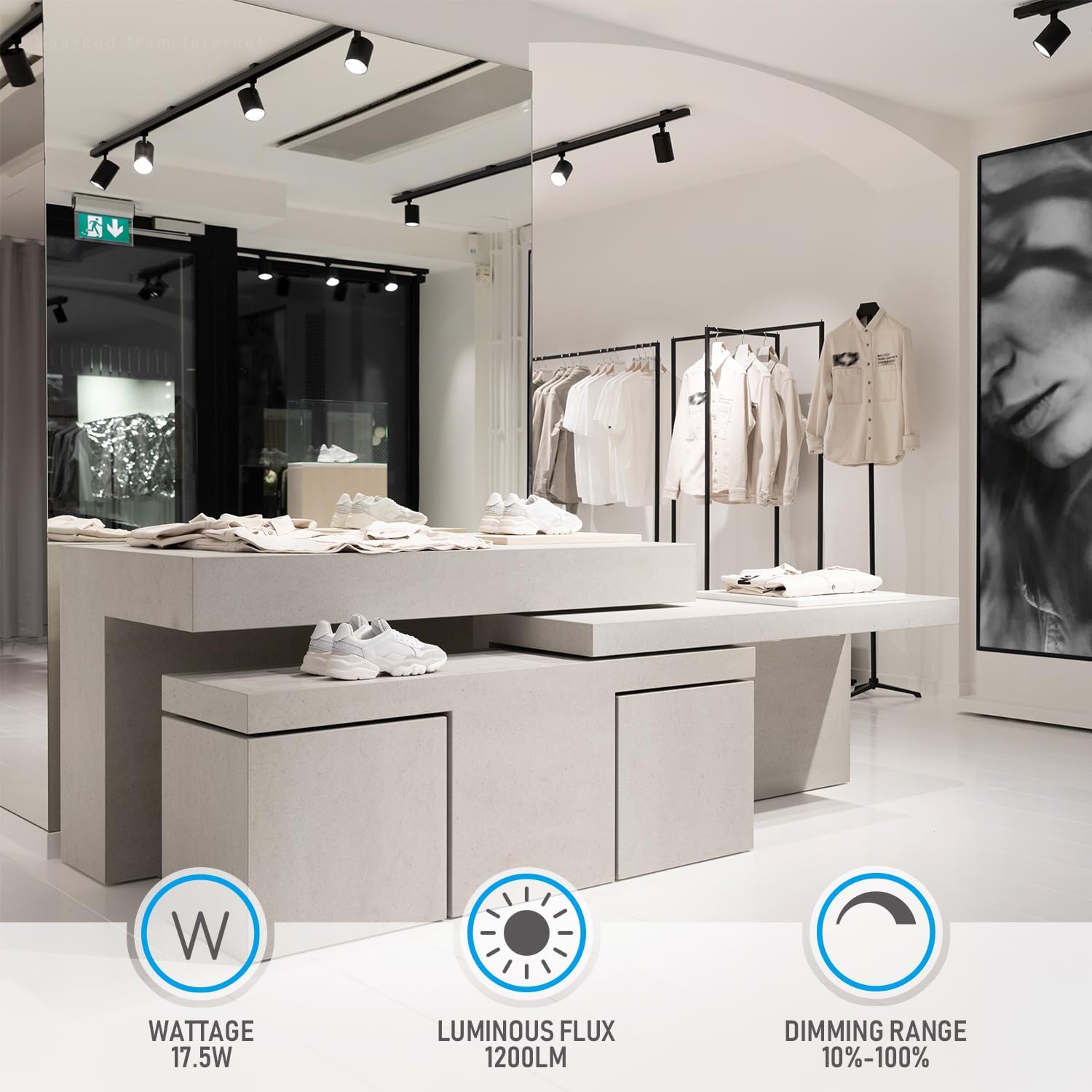 LEONLITE 175W LED Track Light Heads 36 Dimmable Pack of 4