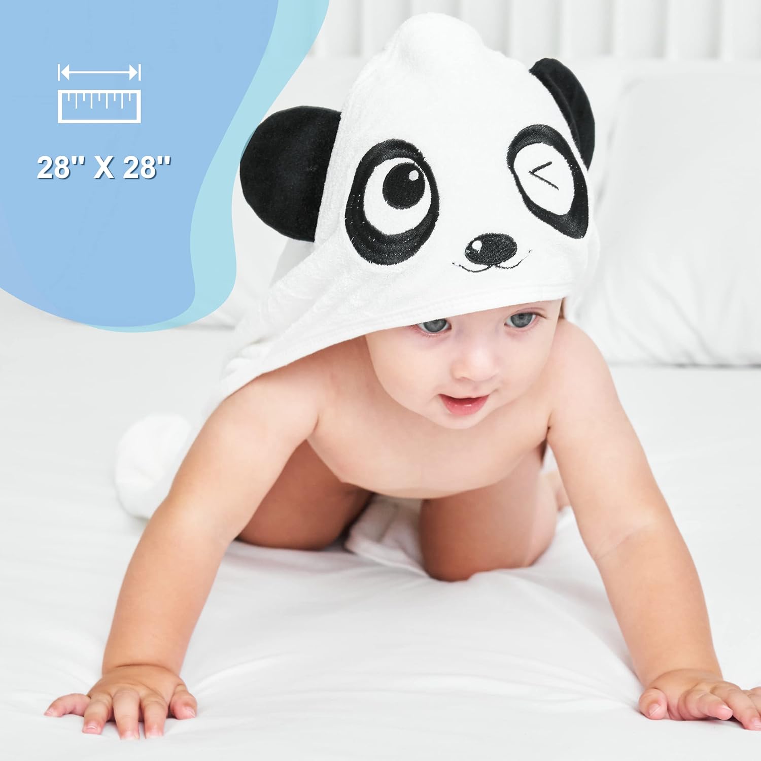 YOYOO Baby Bath Towel - Bamboo Viscose Cute Panda Hooded Towel