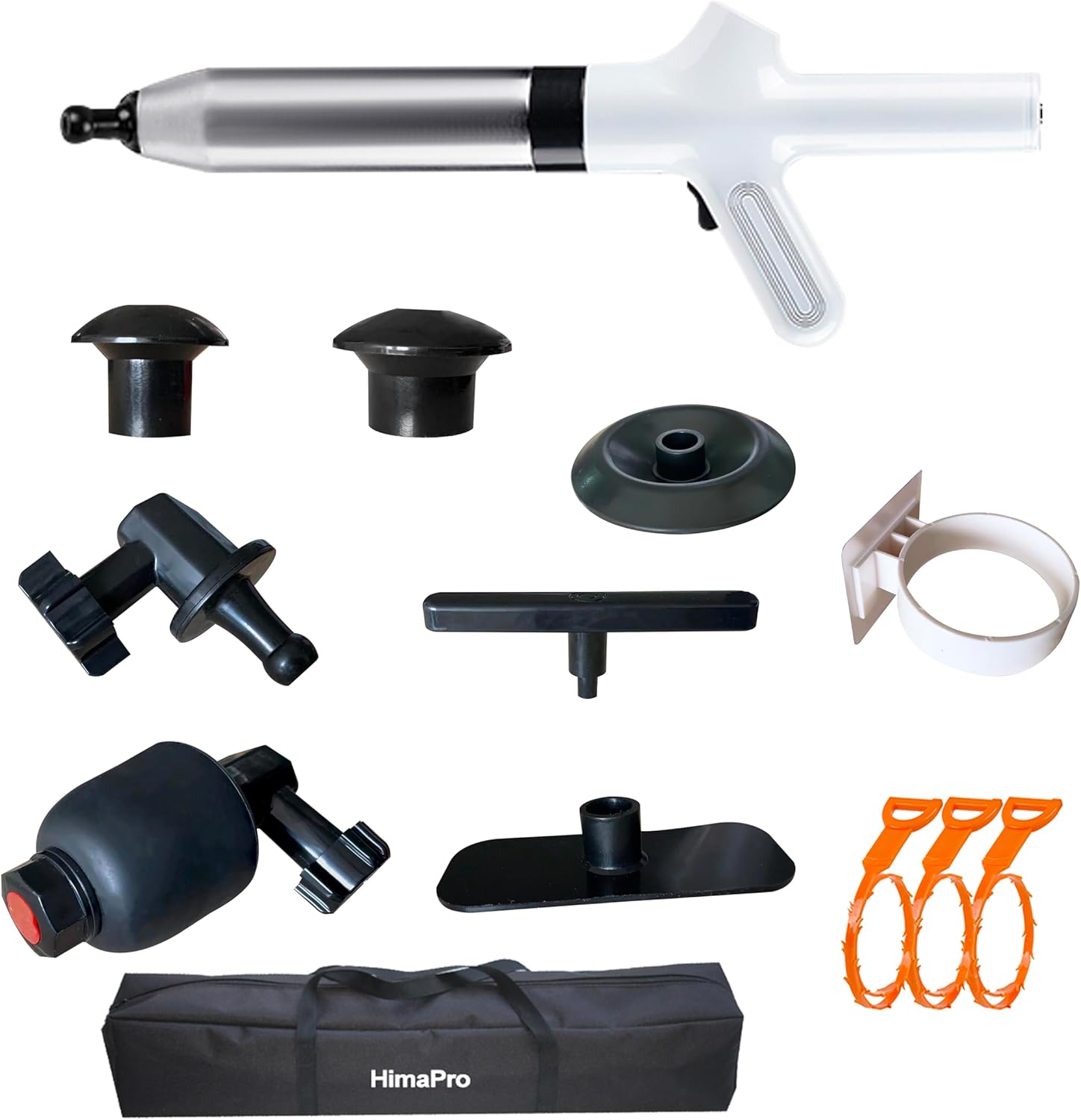 HimaPro High Pressure Toilet Plunger Air Drain Blaster Kit With White Handle