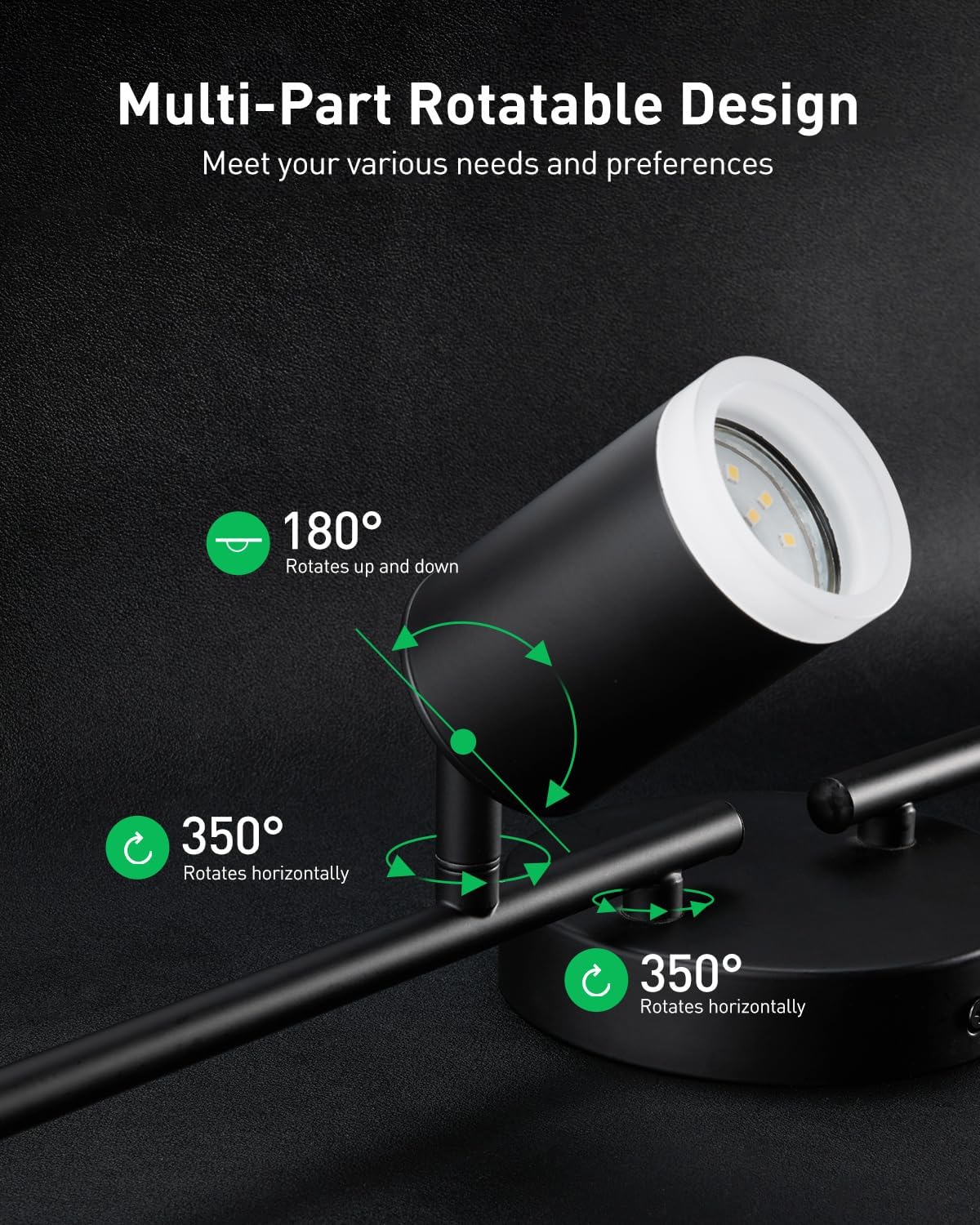 Bojim 4-Light LED Track Lighting Kit Black