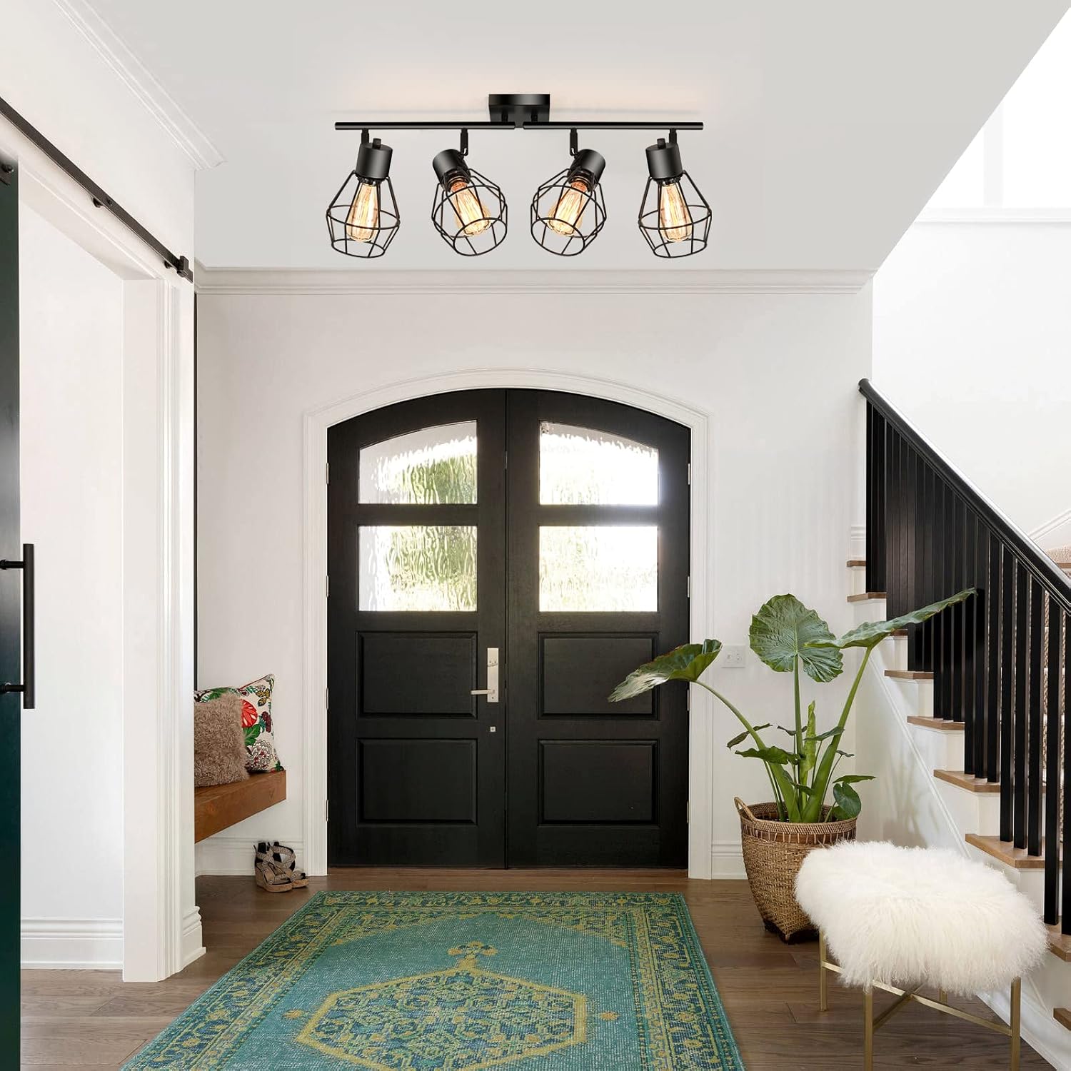 MUEOF 4-Light Track Ceiling Light with Adjustable Heads