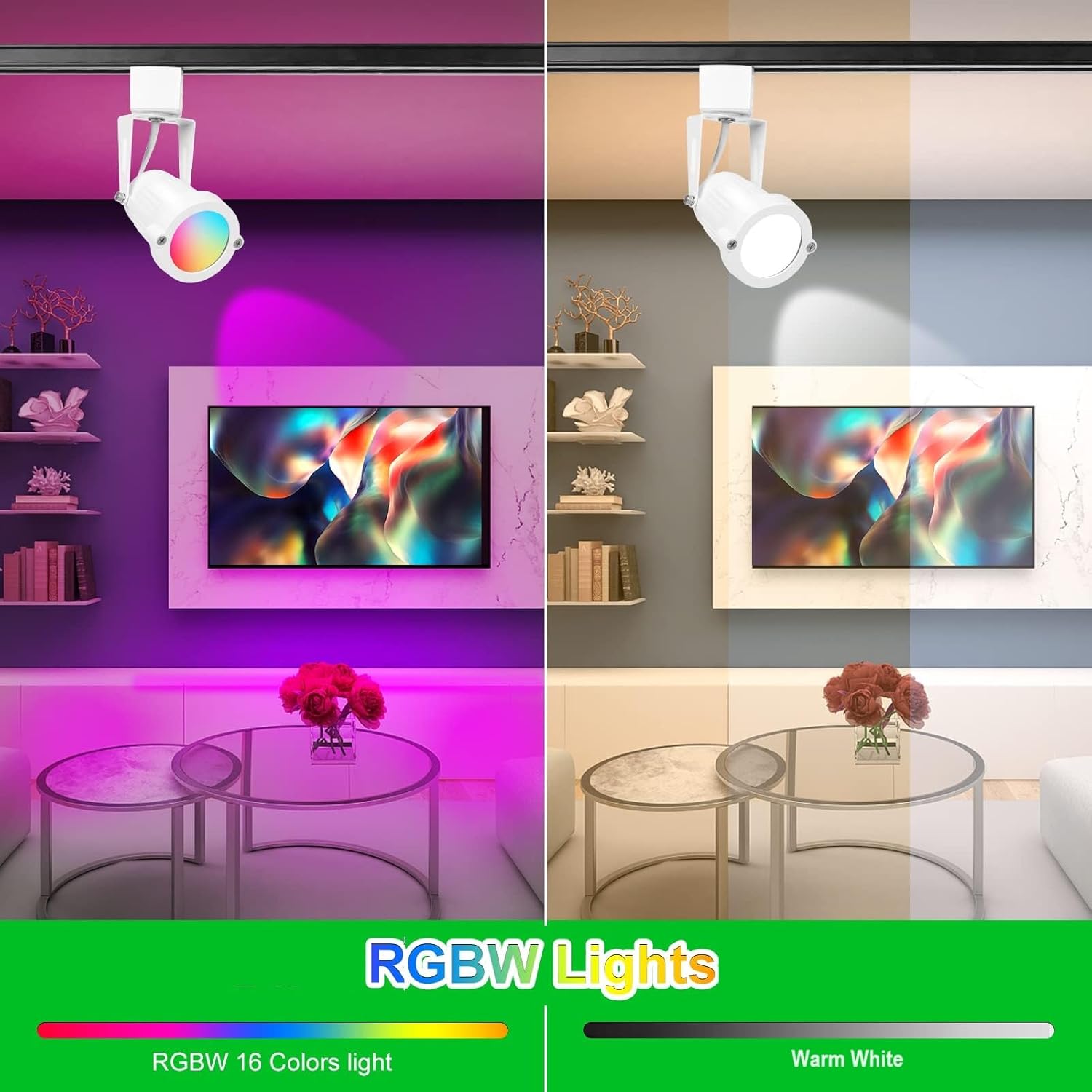 12W RGBW LED Track Light Heads with Remote Control 10 Pack