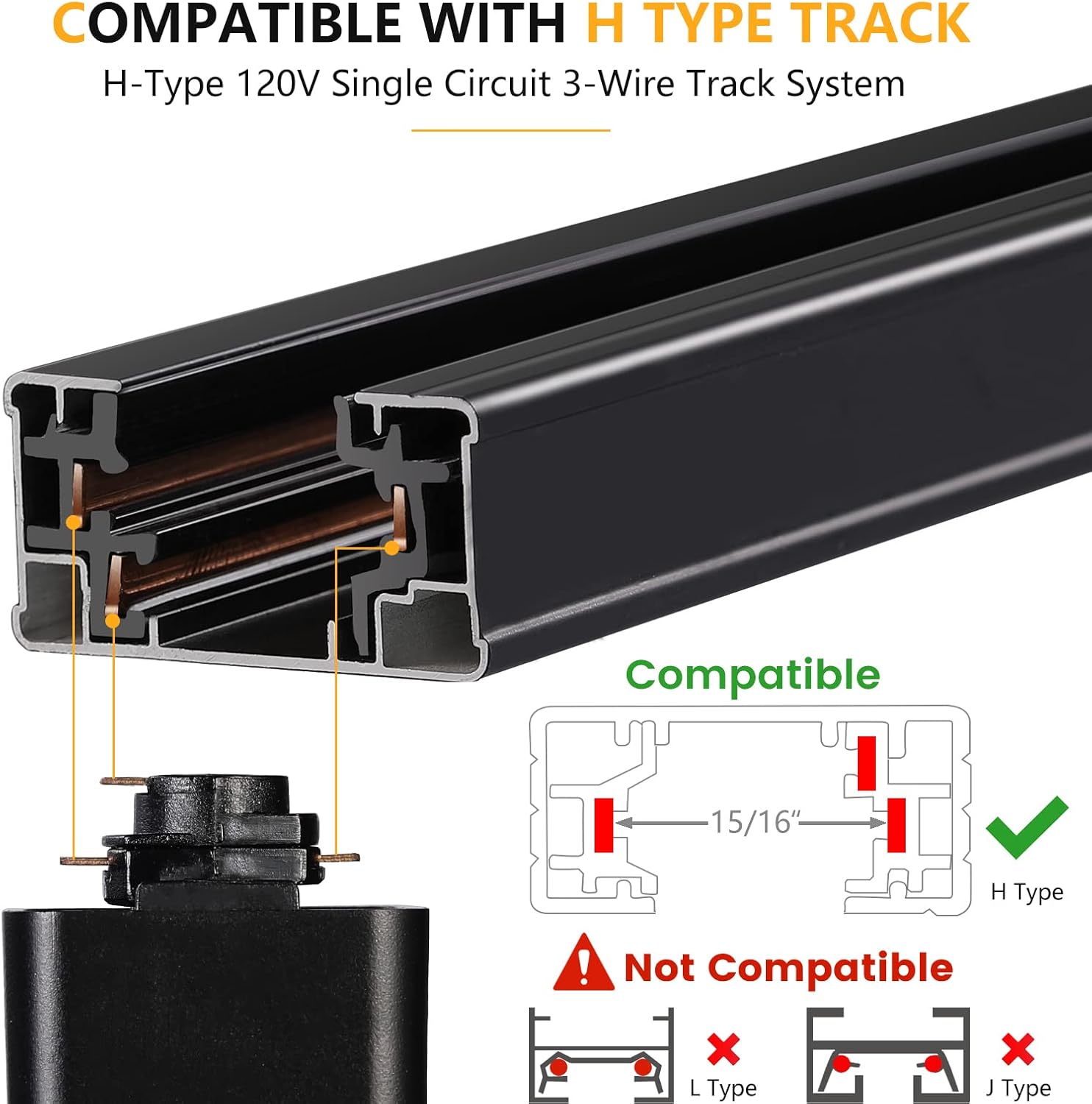 VANoopee 10W Dimmable LED Track Light Heads Black 8-Pack