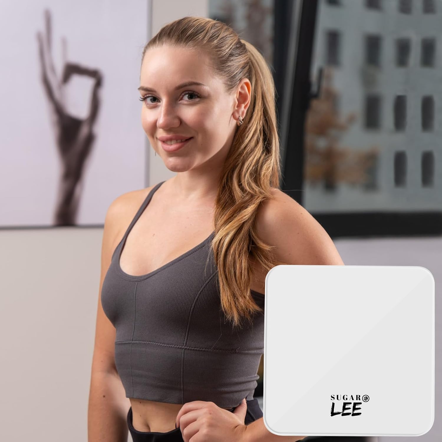 SugarLee Digital Bathroom Scale with Large LCD and 6mm Glass