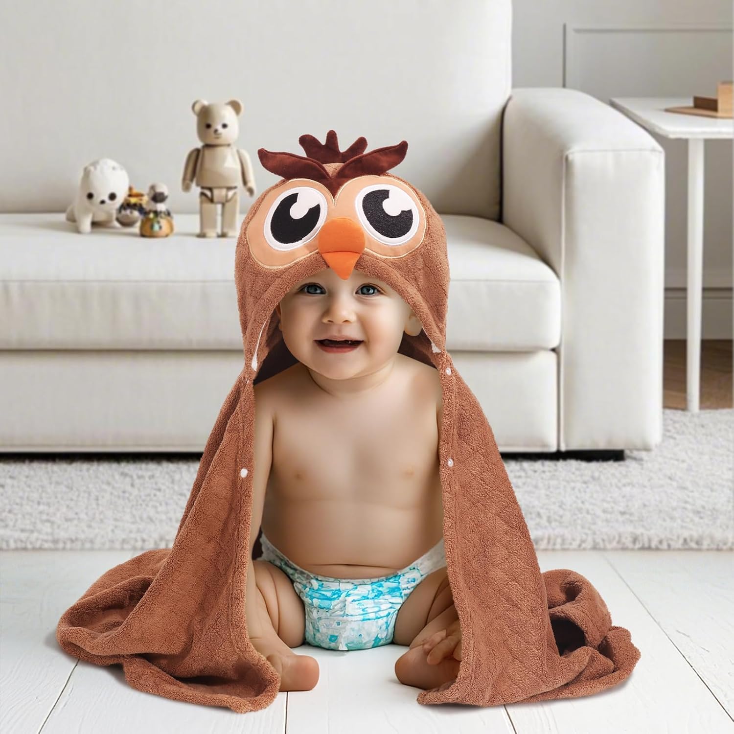 WODHOY Toddler Bath Towel with Hood 50x32
