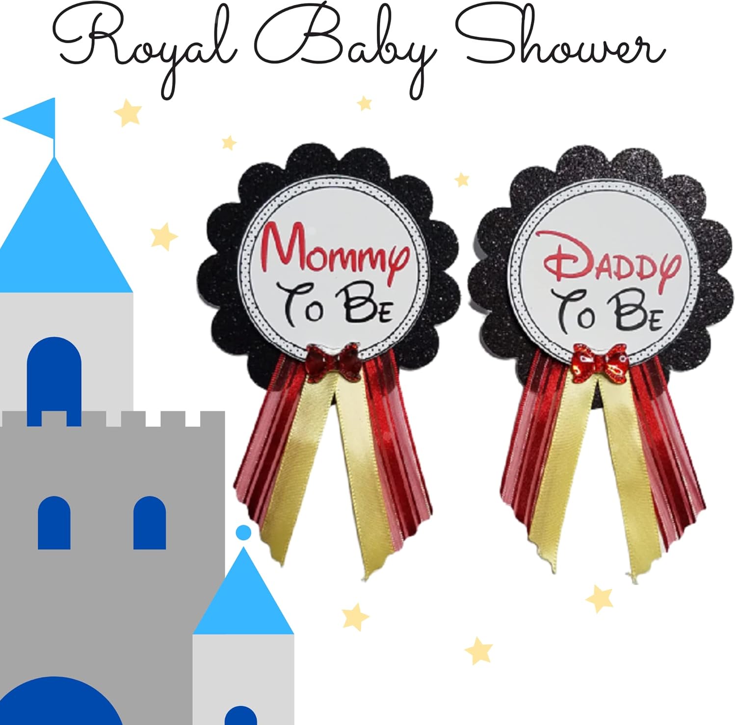 Mommy Daddy to Be Button Pins for Baby Shower