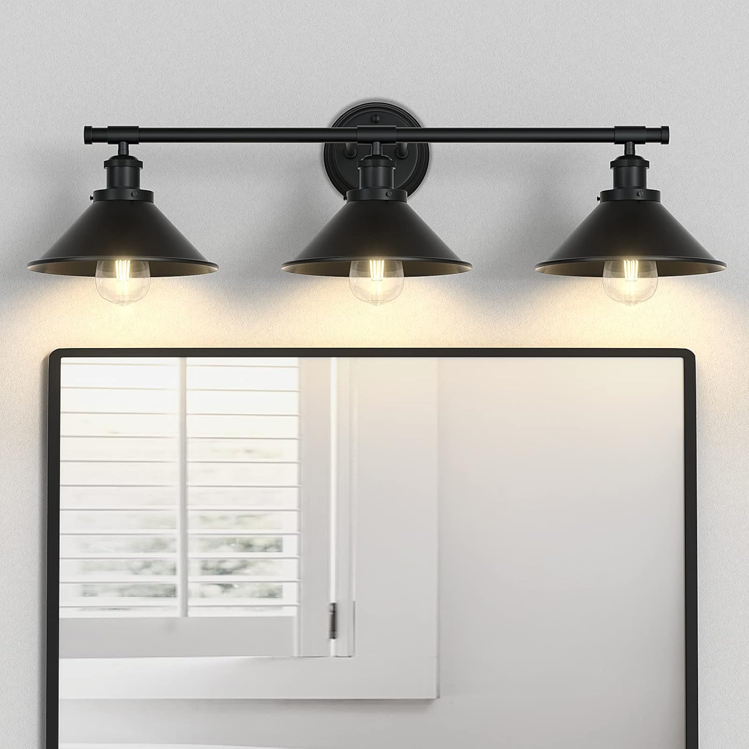 Licperron 3-Light Black Wall Vanity Light Fixture