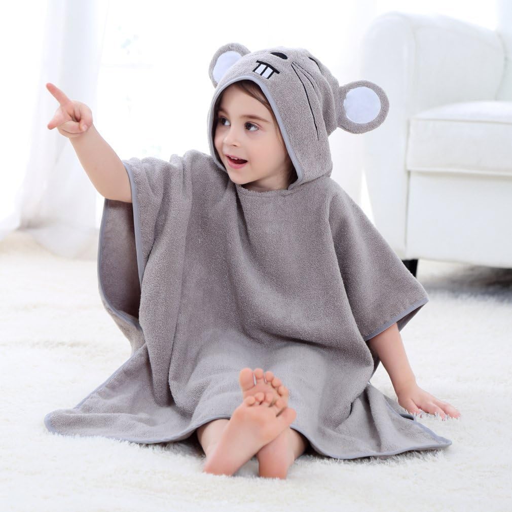 MICHLEY Hooded Baby Towel with Animal Print