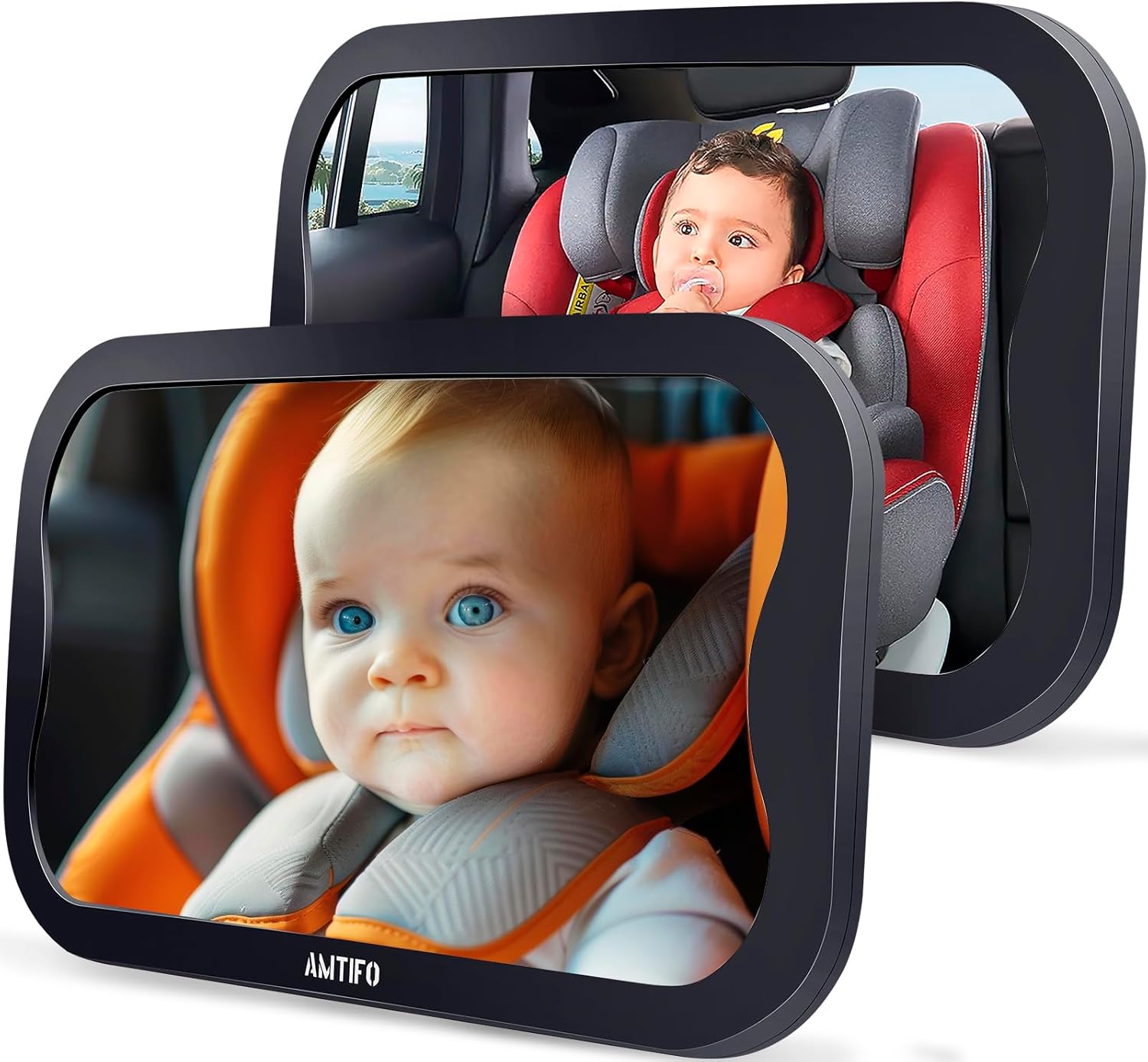 AMTIFO Baby Car Mirror 2-Pack for Two Seats