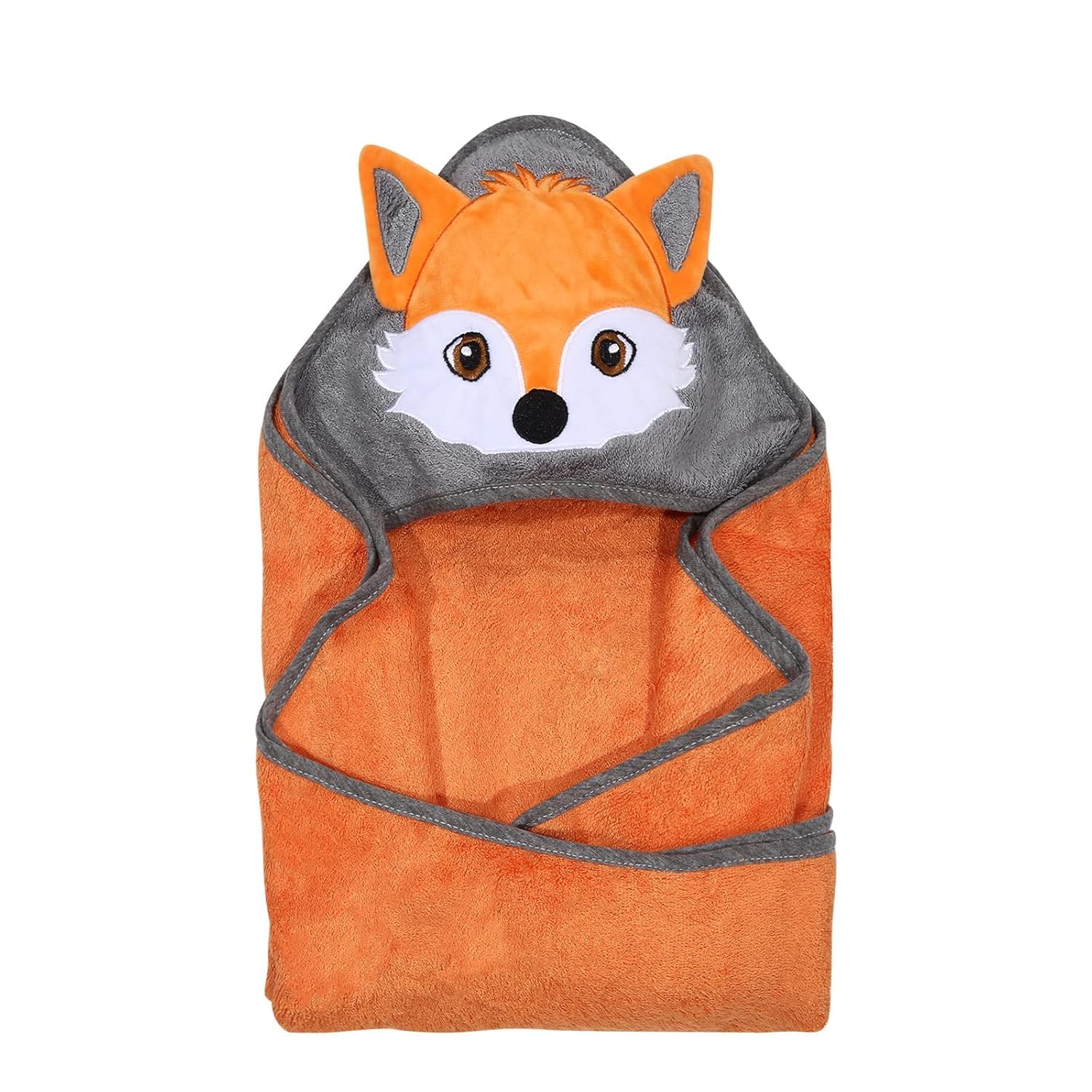 Munich Blue Toddler Bath Towel with Cute Fox Design