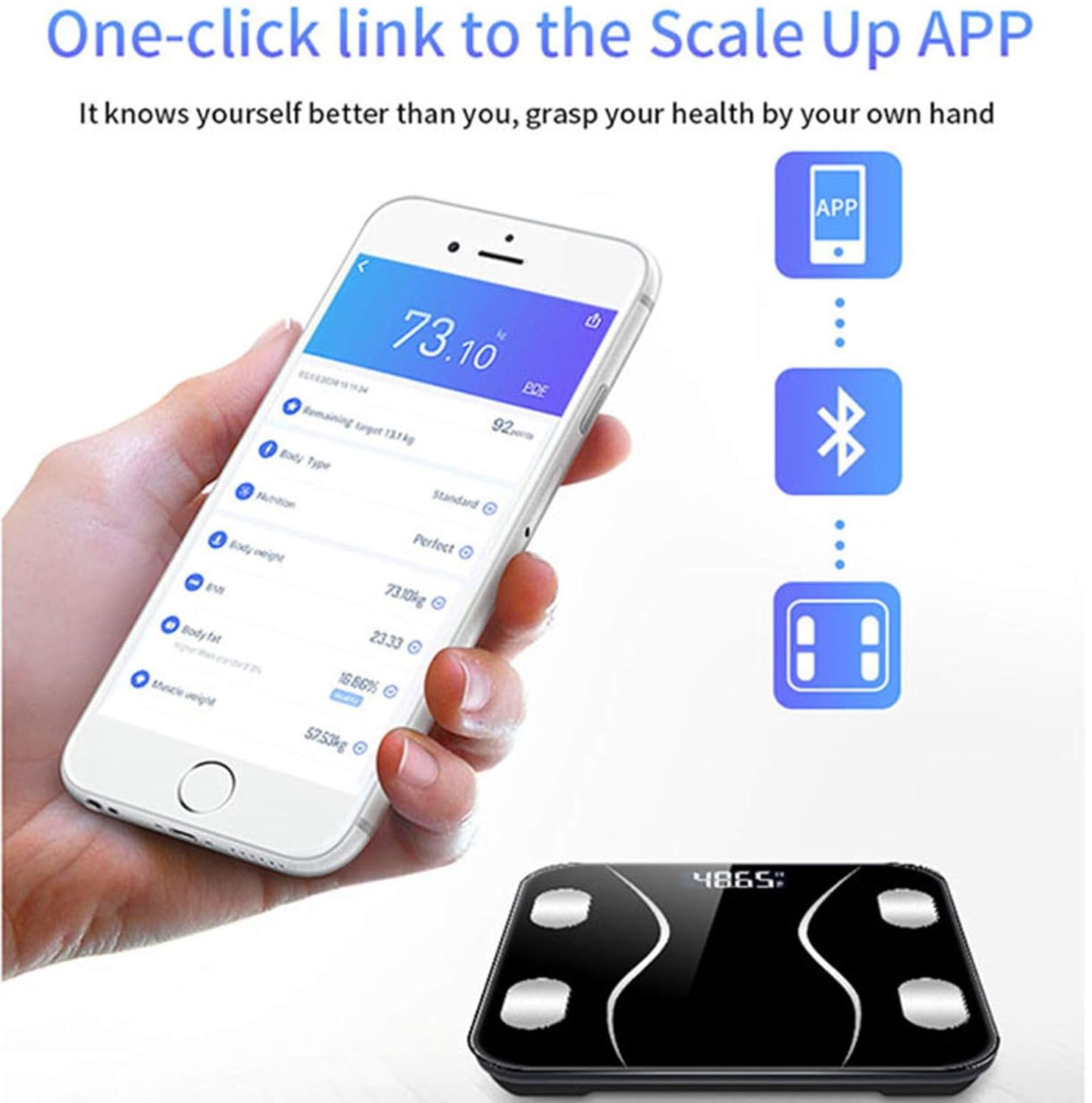 Gooddyiyukey 500lbs Rechargeable Digital Bathroom Scale with BMI and Body Fat Tracking
