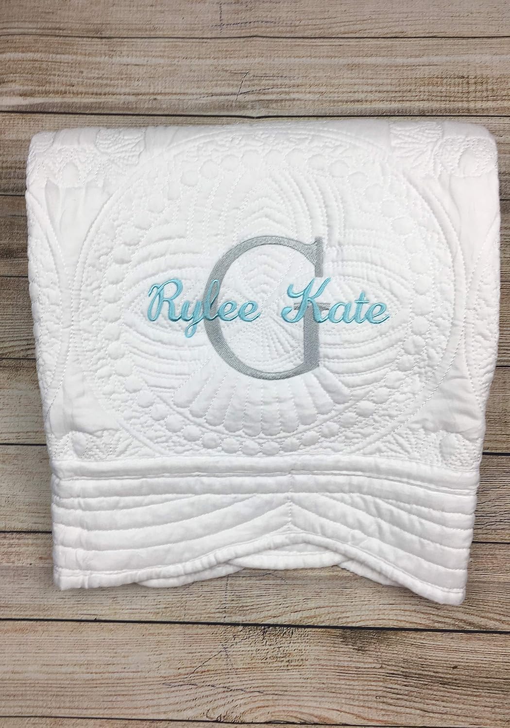 Personalized Baby Quilt with Monogram for Toddler or Baby Girl