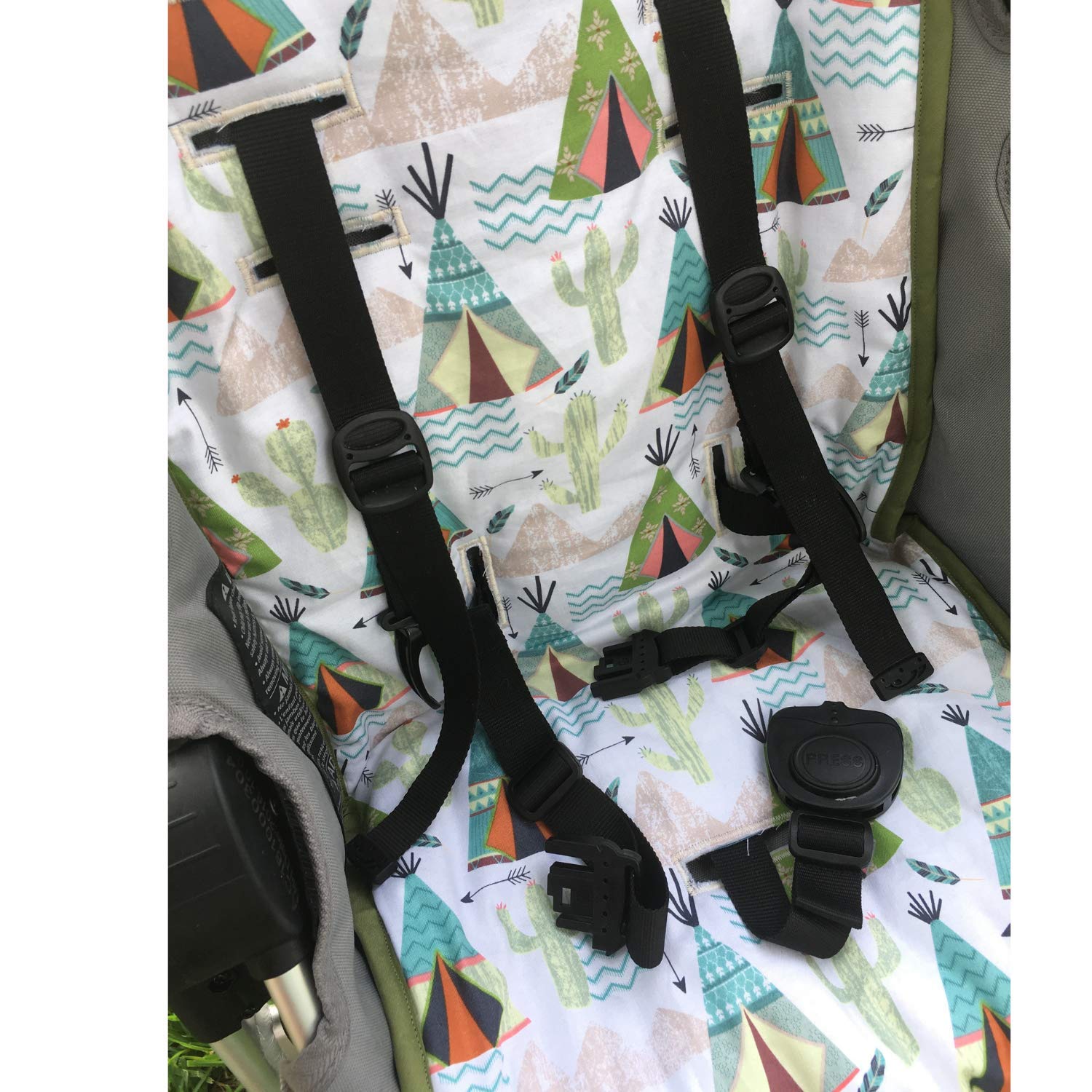 Universal Stroller Pram Liner with Cactus and Teepee Design