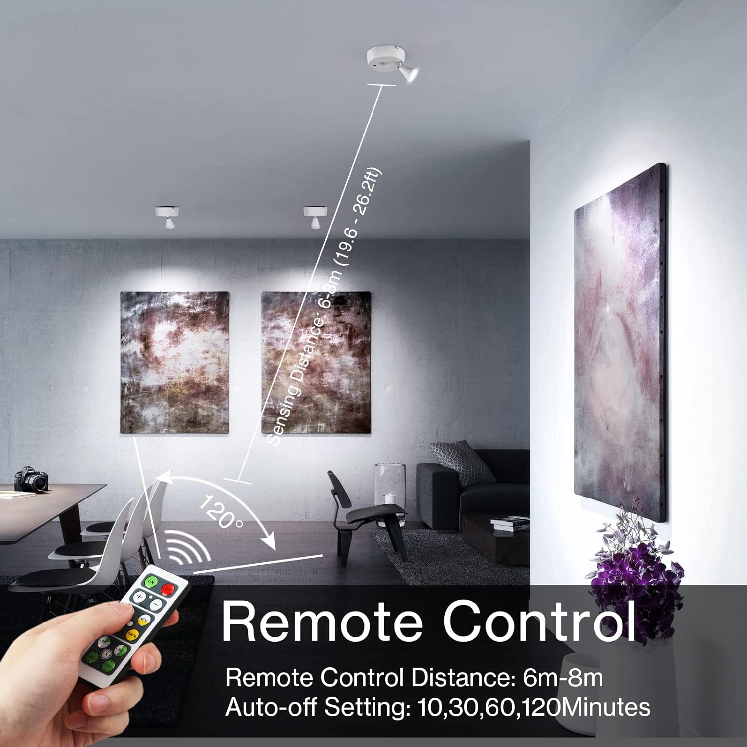 Olafus 4 Pack Wireless Spotlight for Artwork Display