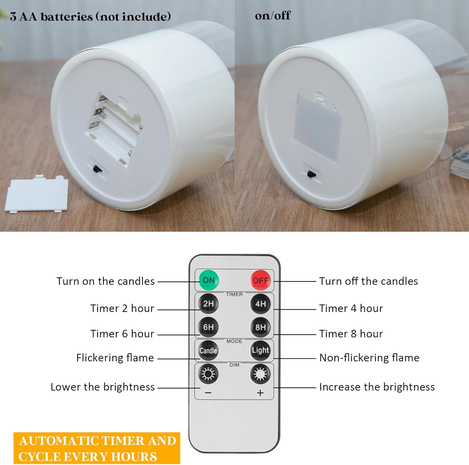 AFINETH Extra Large Flameless Candles with 3 Wicks 1