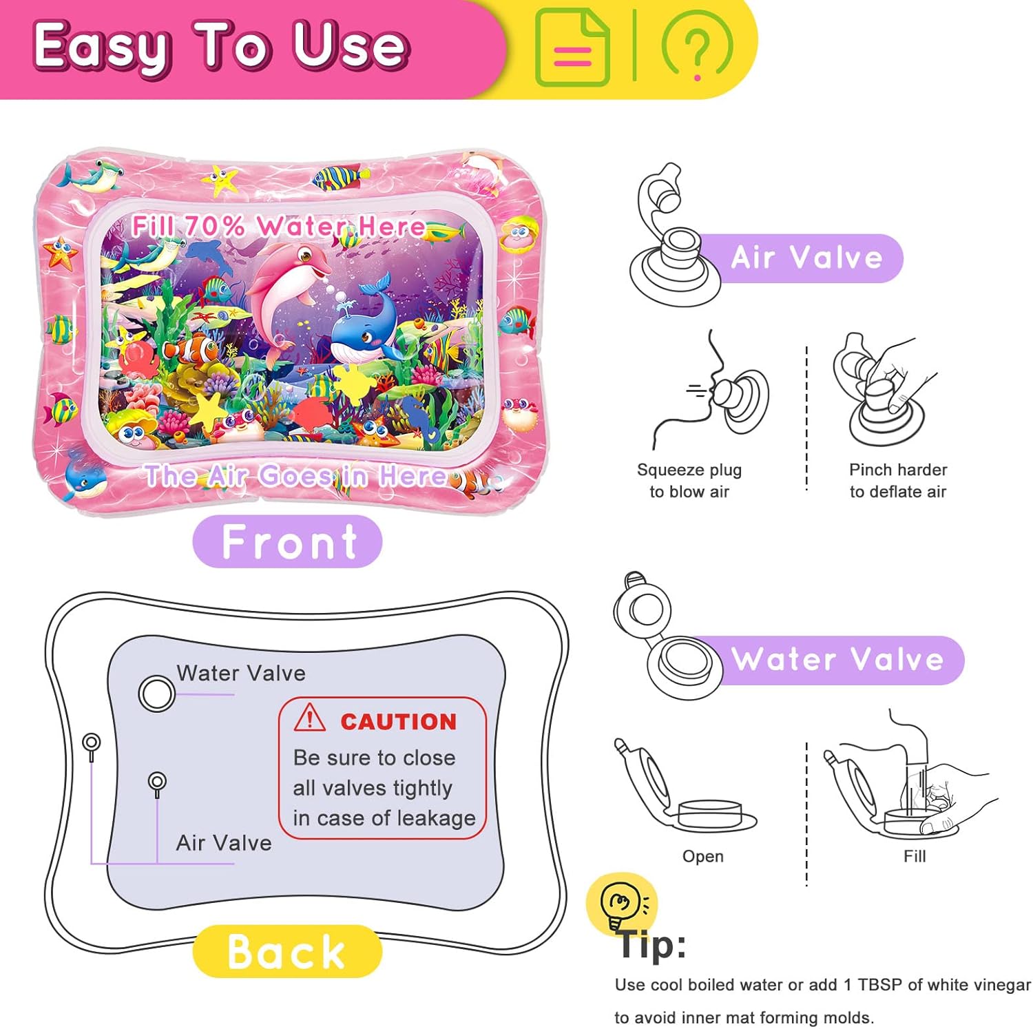 Infinno Tummy Time Water Mat for Babies 1