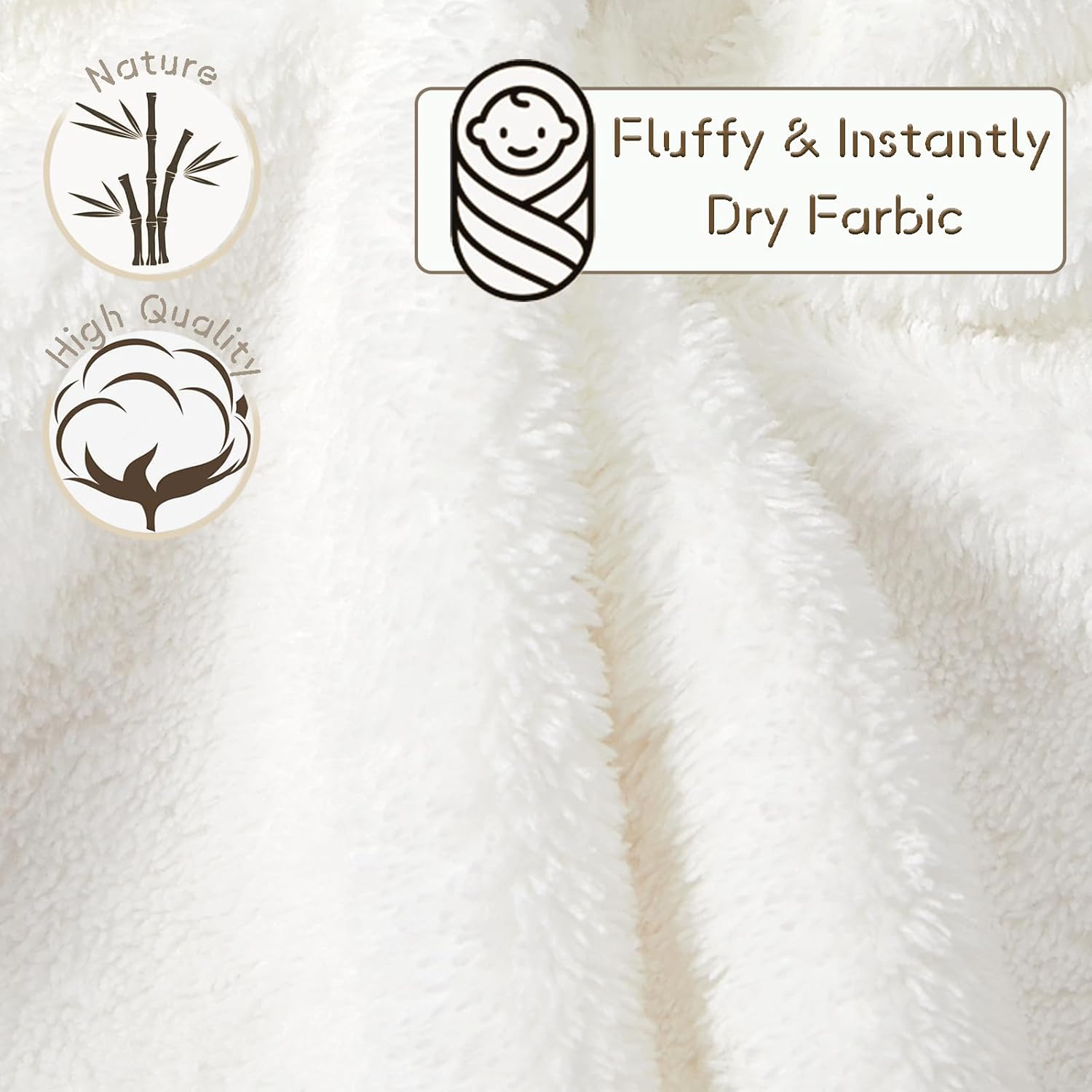 Yaiseiko 3 Pack Hooded Baby Bath Towels