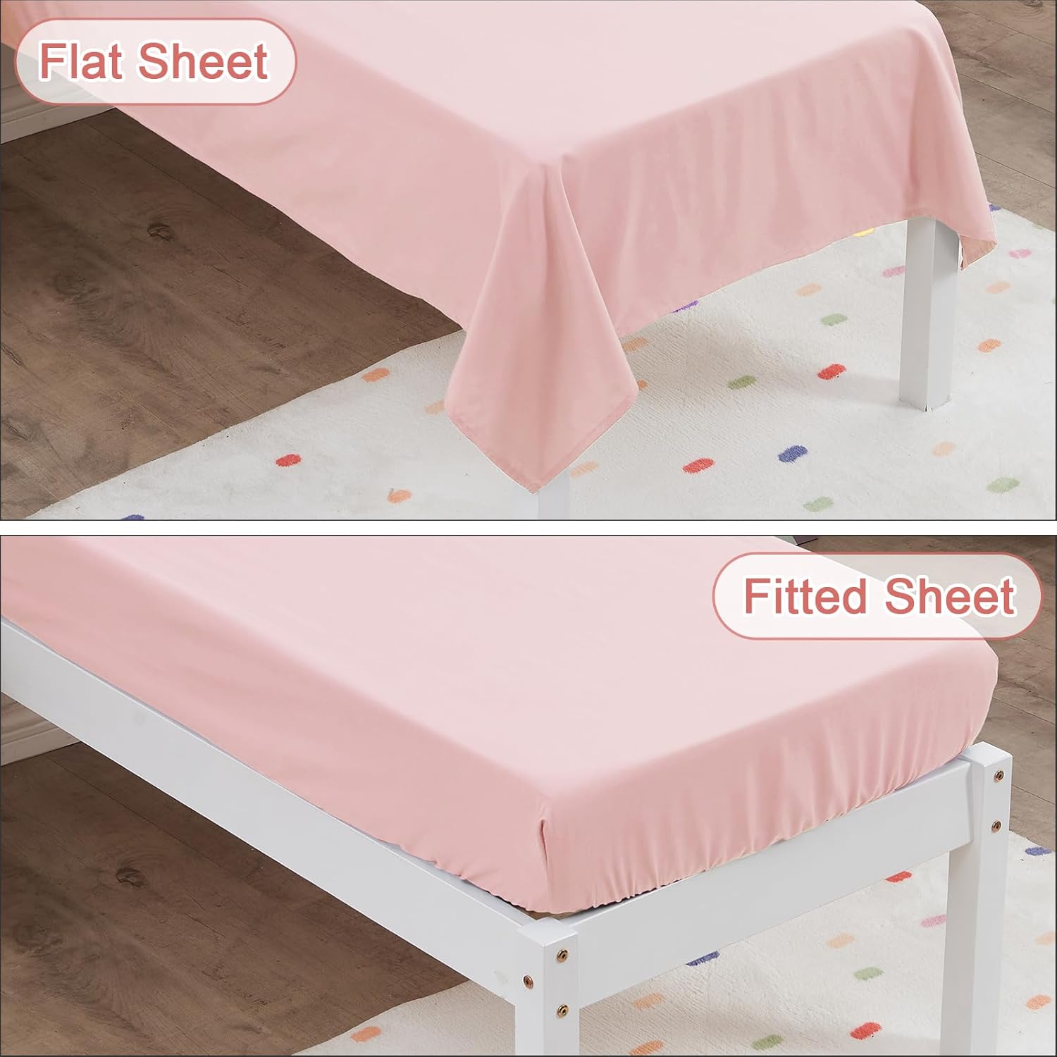 Wowelife Toddler Girl Bedding Set Light Pink