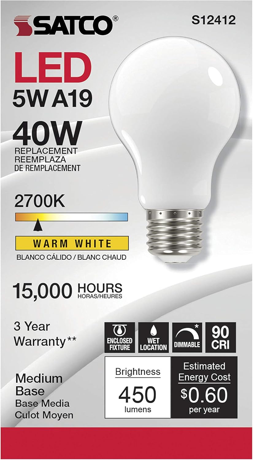 Satco S12412 5W Warm LED Downlight Bulb