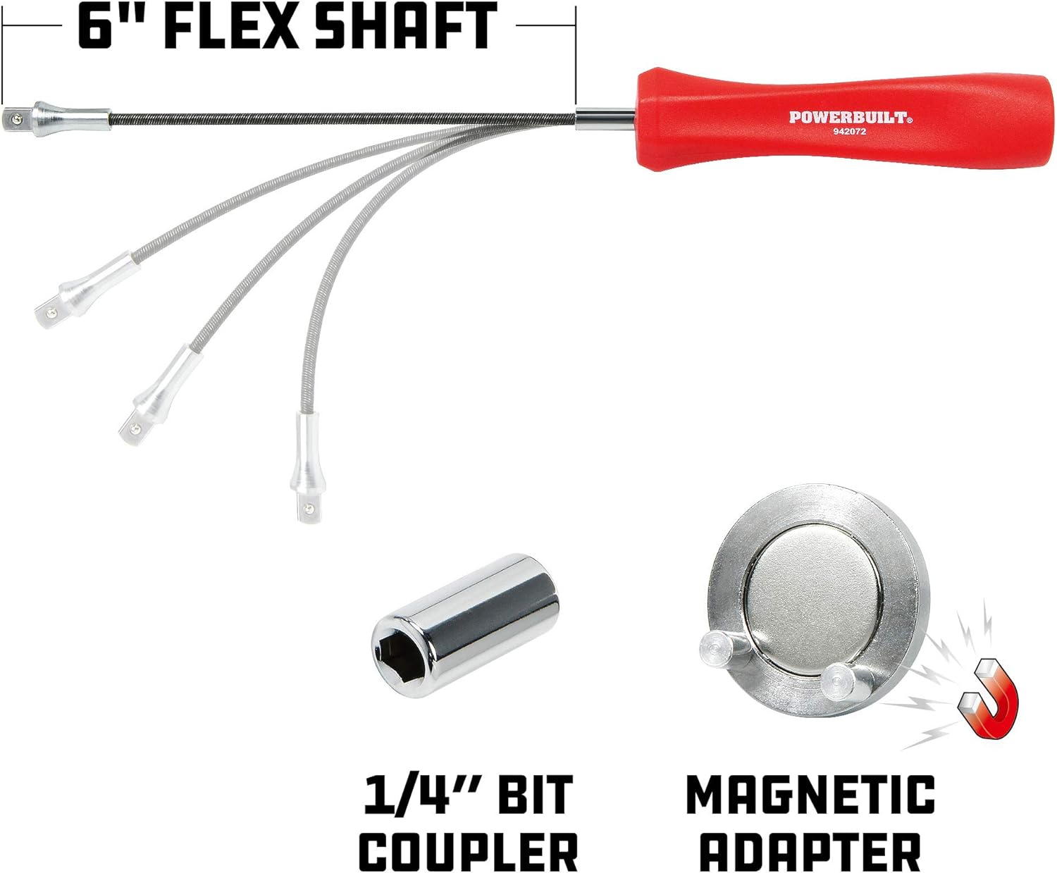 Powerbuilt Magnetic Oil Drain Plug Remover Tool Red 942072 1