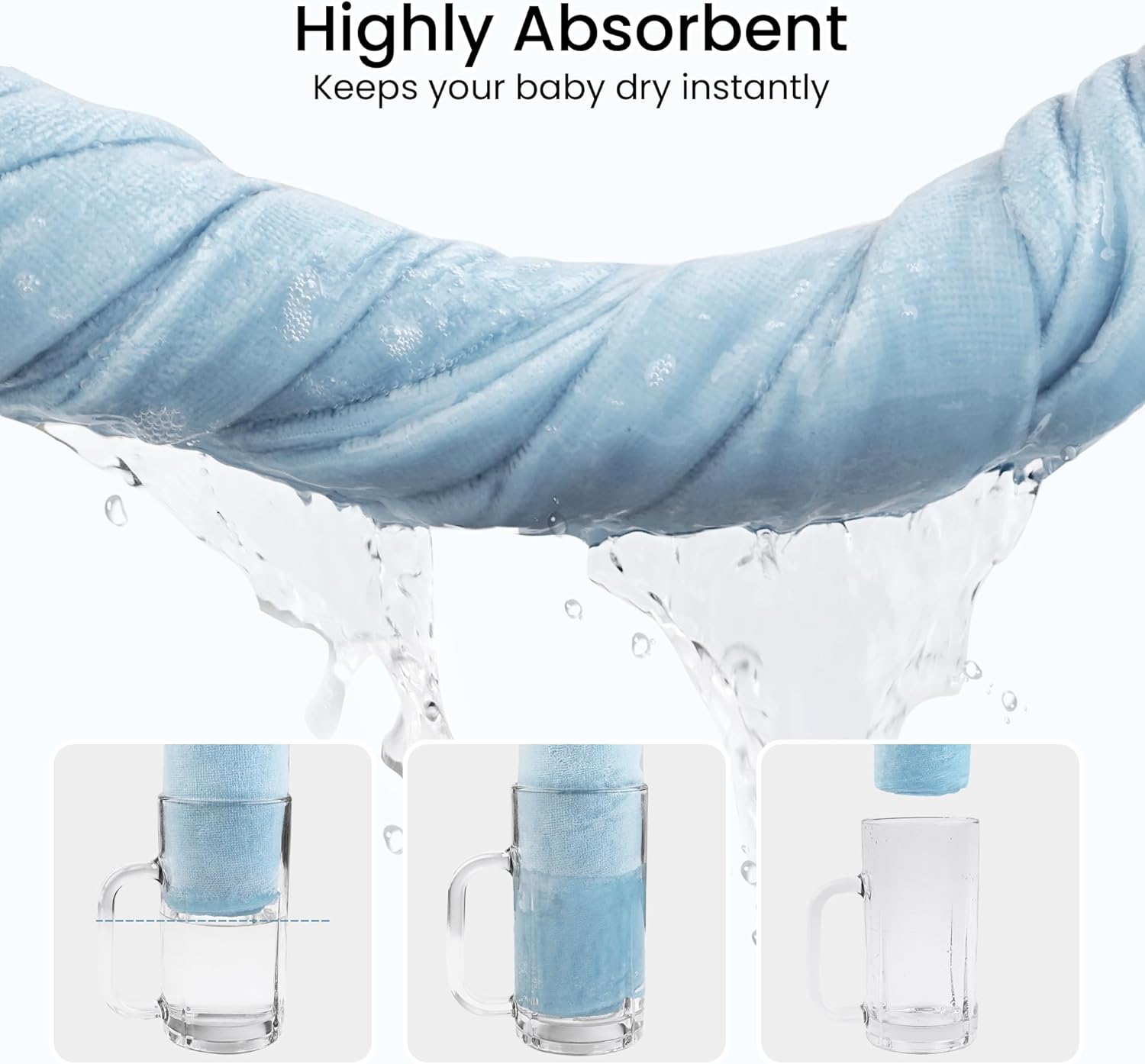 Viviland 2 Pack Hooded Baby Towels - Soft 100 Cotton 1